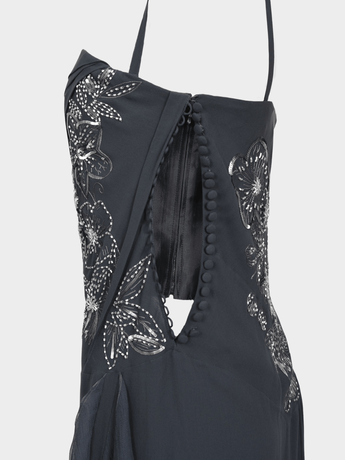 Christian Dior FW 2006 Dark Blue Silk Beaded Dress