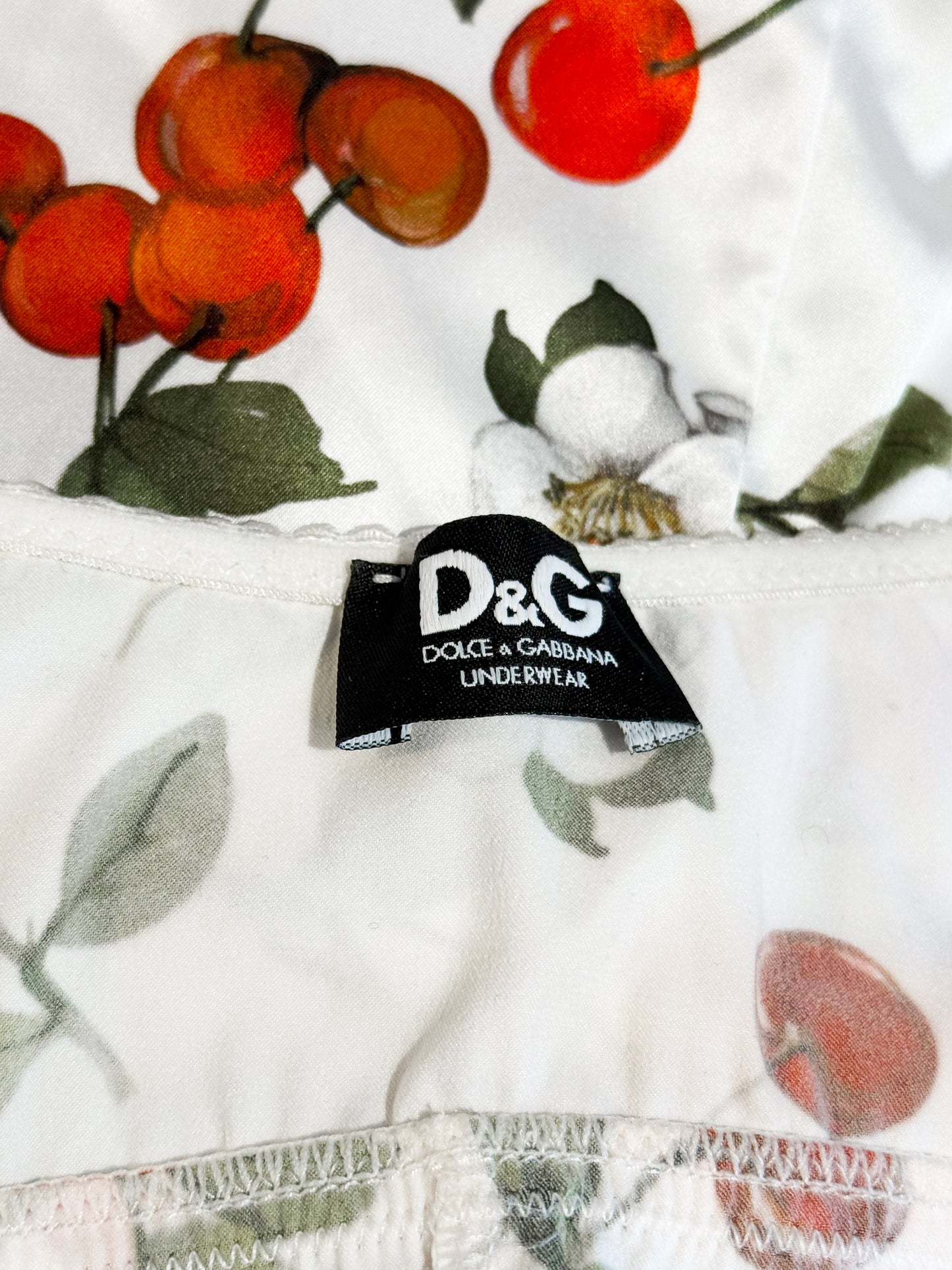 Dolce and Gabbana 2000s Cherry Print Silk Cami Top