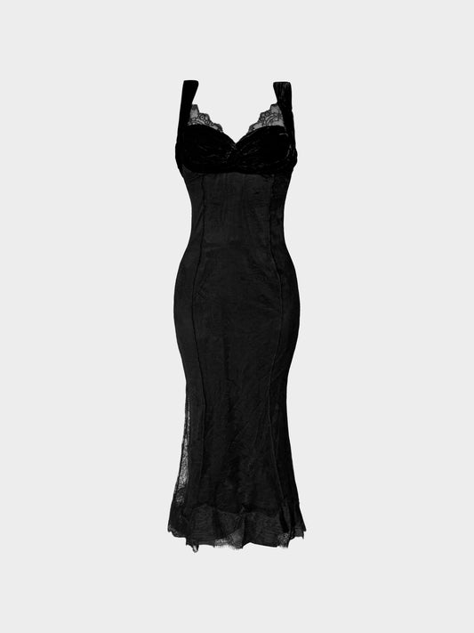 Dolce and Gabbana 2010s Black Lace Fitted Gown