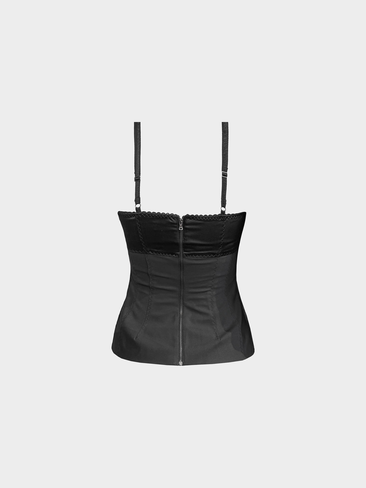Dolce and Gabbana 2000s Black Leopard Print Gathered-style Corset Top