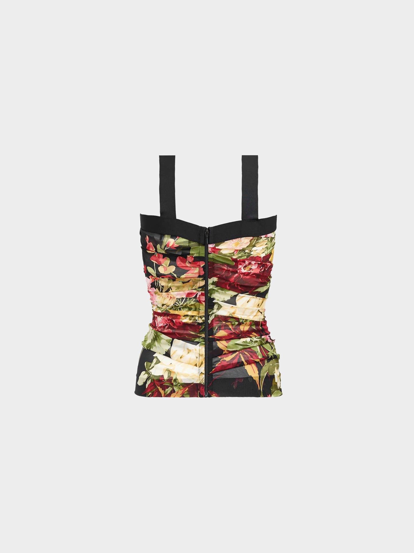 Dolce and Gabbana 2000s Multicolor Floral Print Sheer Silk Top