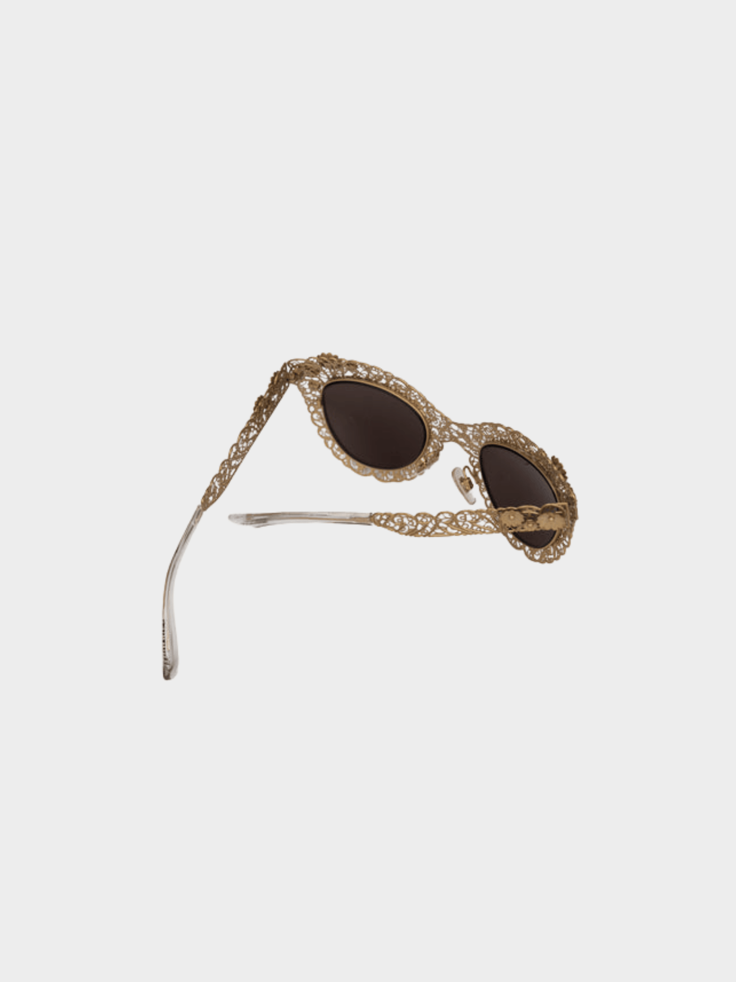 Dolce and Gabbana 2014 Filigrana Gold Floral Cat-Eye Sunglasses