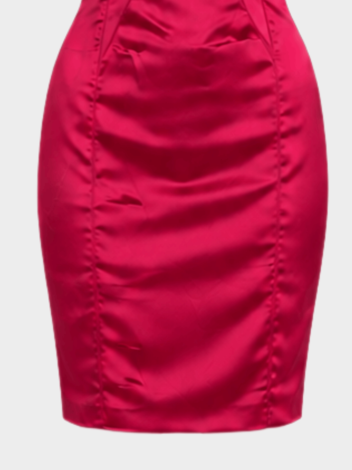 Dolce and Gabbana 2000s Pink Satin Fitted Midi Dress