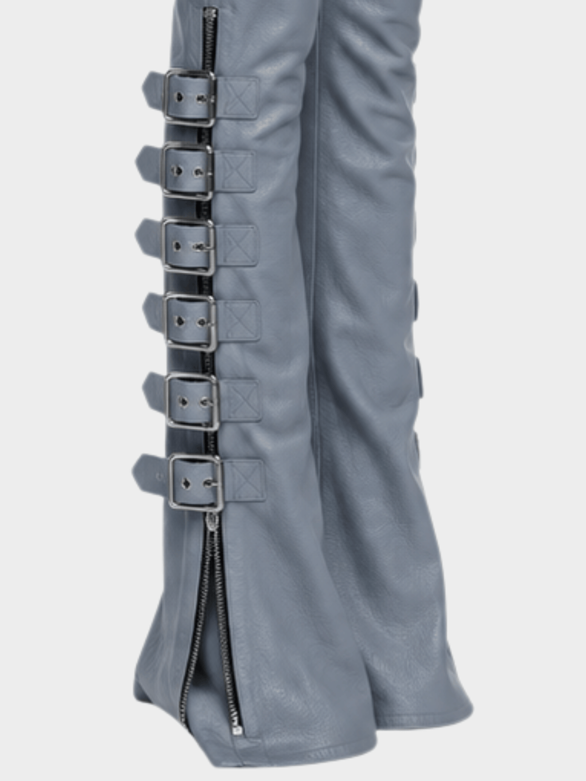 Dolce and Gabbana SS 2003 Silver Blue Leather Bondage Pants