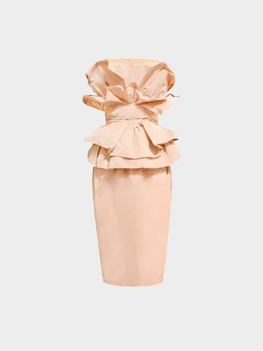 Dolce and Gabbana Resort 2008 Nude Ruffled Corset Dress