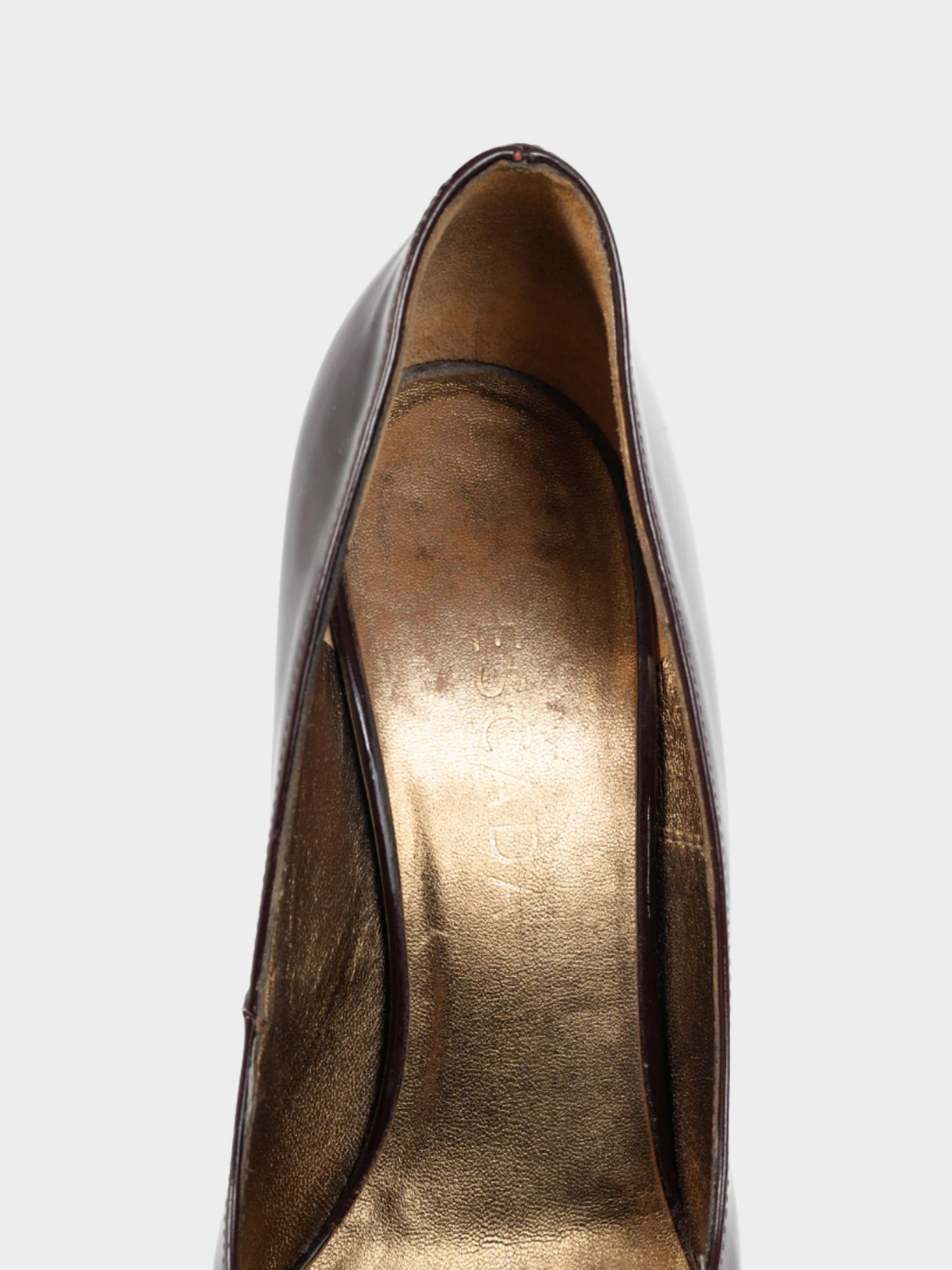 Escada 2010s Burgundy Patent-Leather Pointed-Toe Platform Pumps