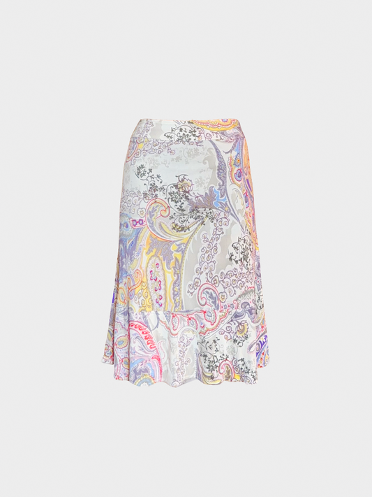 Etro 2000s Multicoloured Pastel Midi Skirt