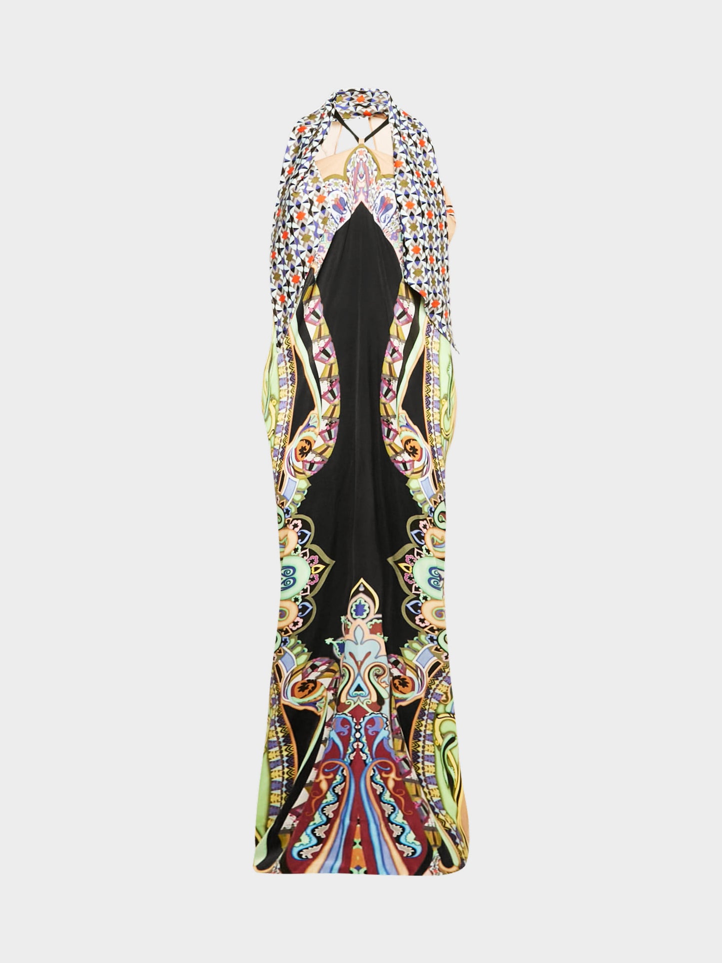 Etro SS 2012 Multicolor Kaleidoscopic Paisley and Geometric Pattern Print Dress