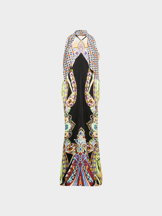 Etro SS 2012 Multicolor Kaleidoscopic Paisley and Geometric Pattern Print Dress