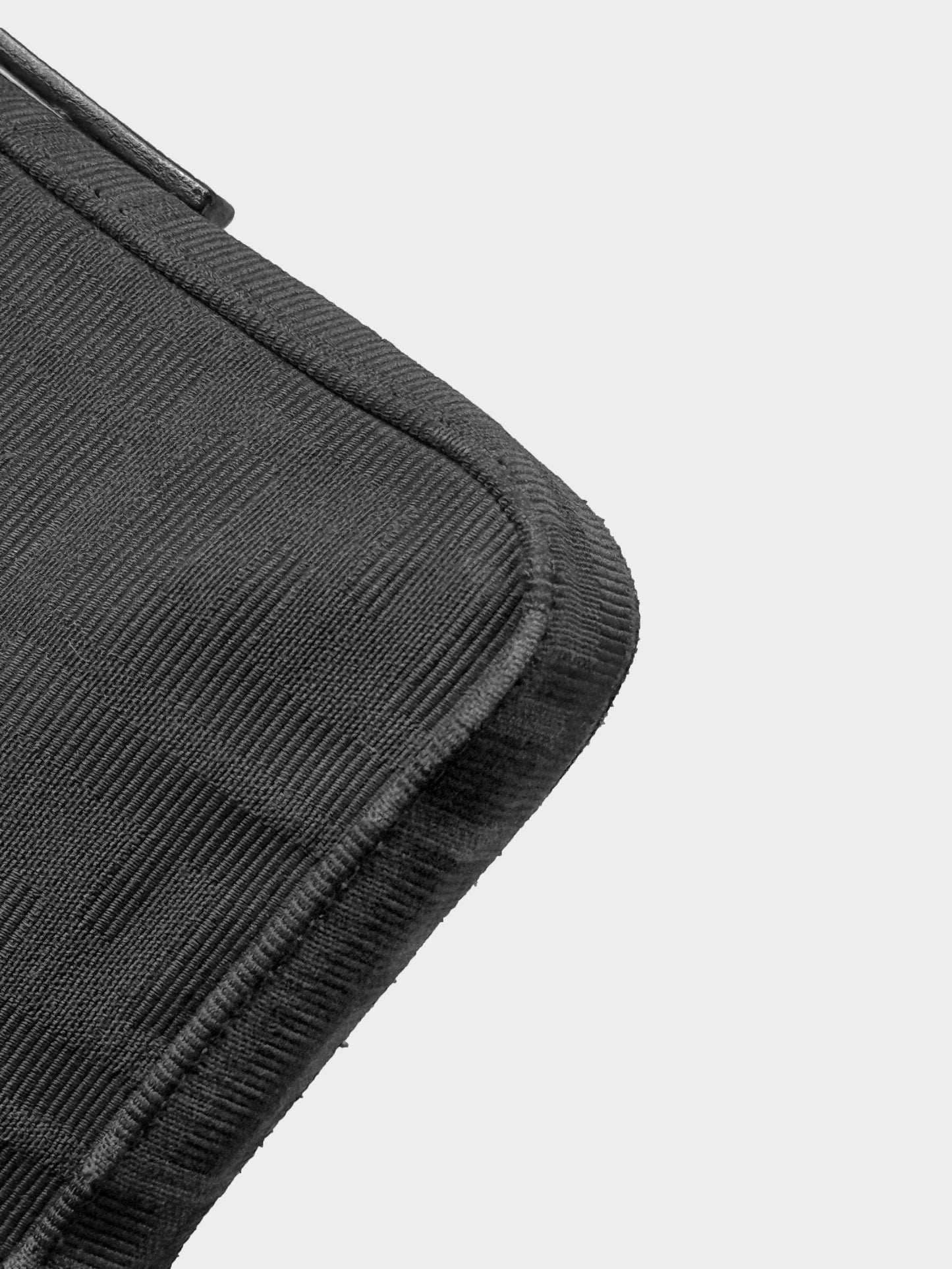 Fendi Early 2000s Black Canvas and Leather Zucca Mini Baguette Bag