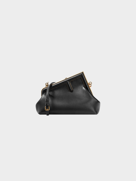 Fendi 2020s Small Black Nappa Leather First Bag