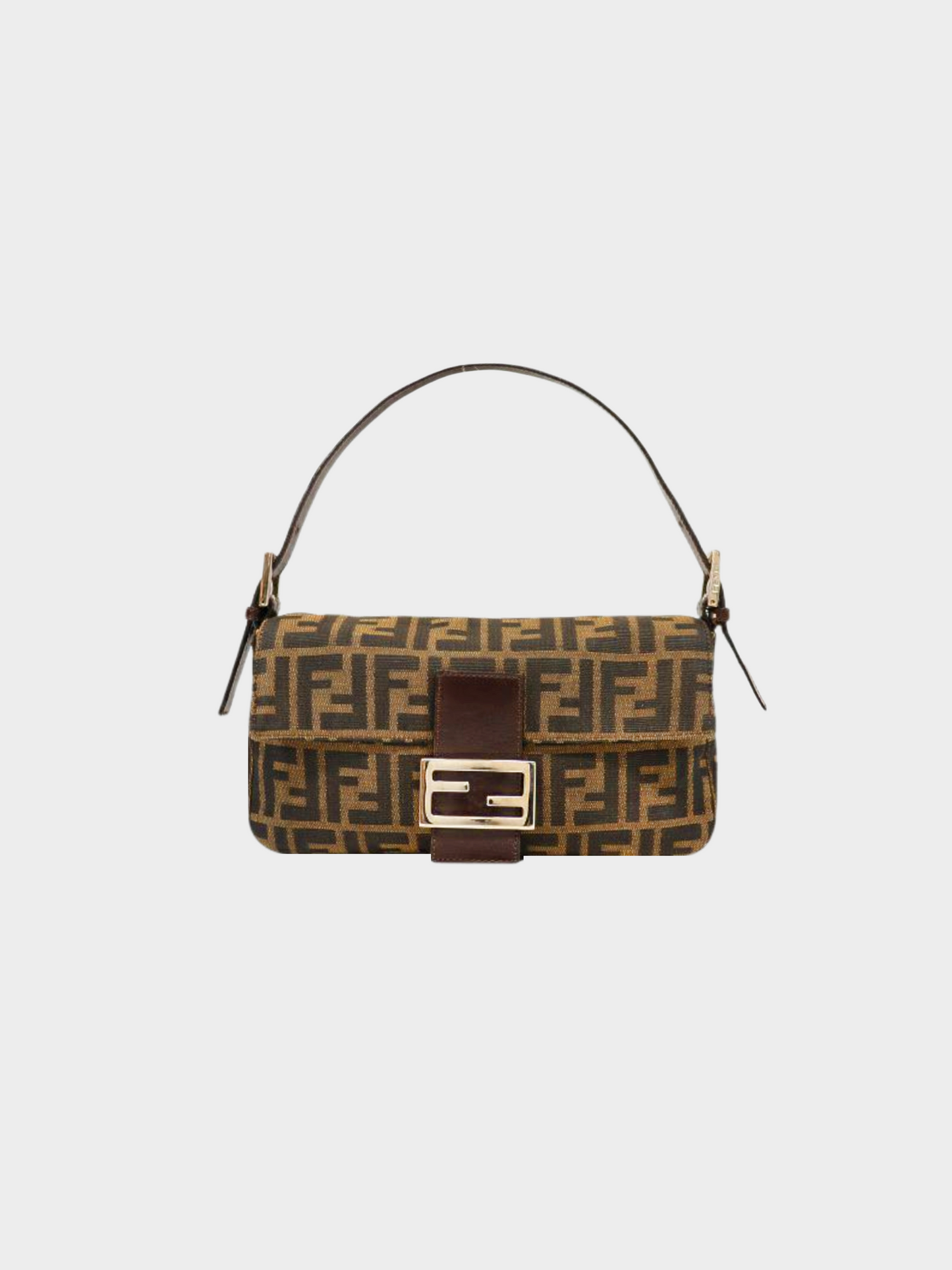 Fendi 2000s Brown Zucca Mama Baguette Bag