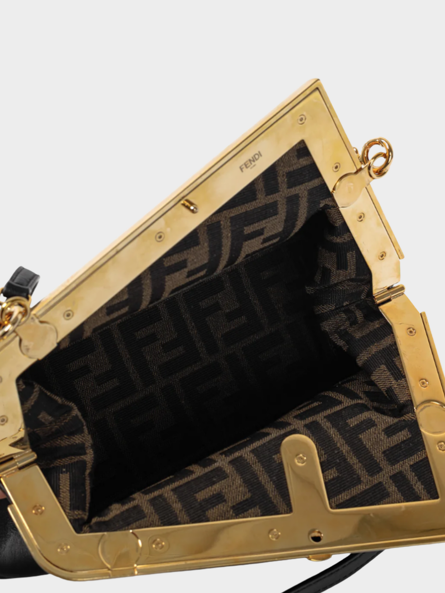 Fendi 2020s Small Black Nappa Leather First Bag