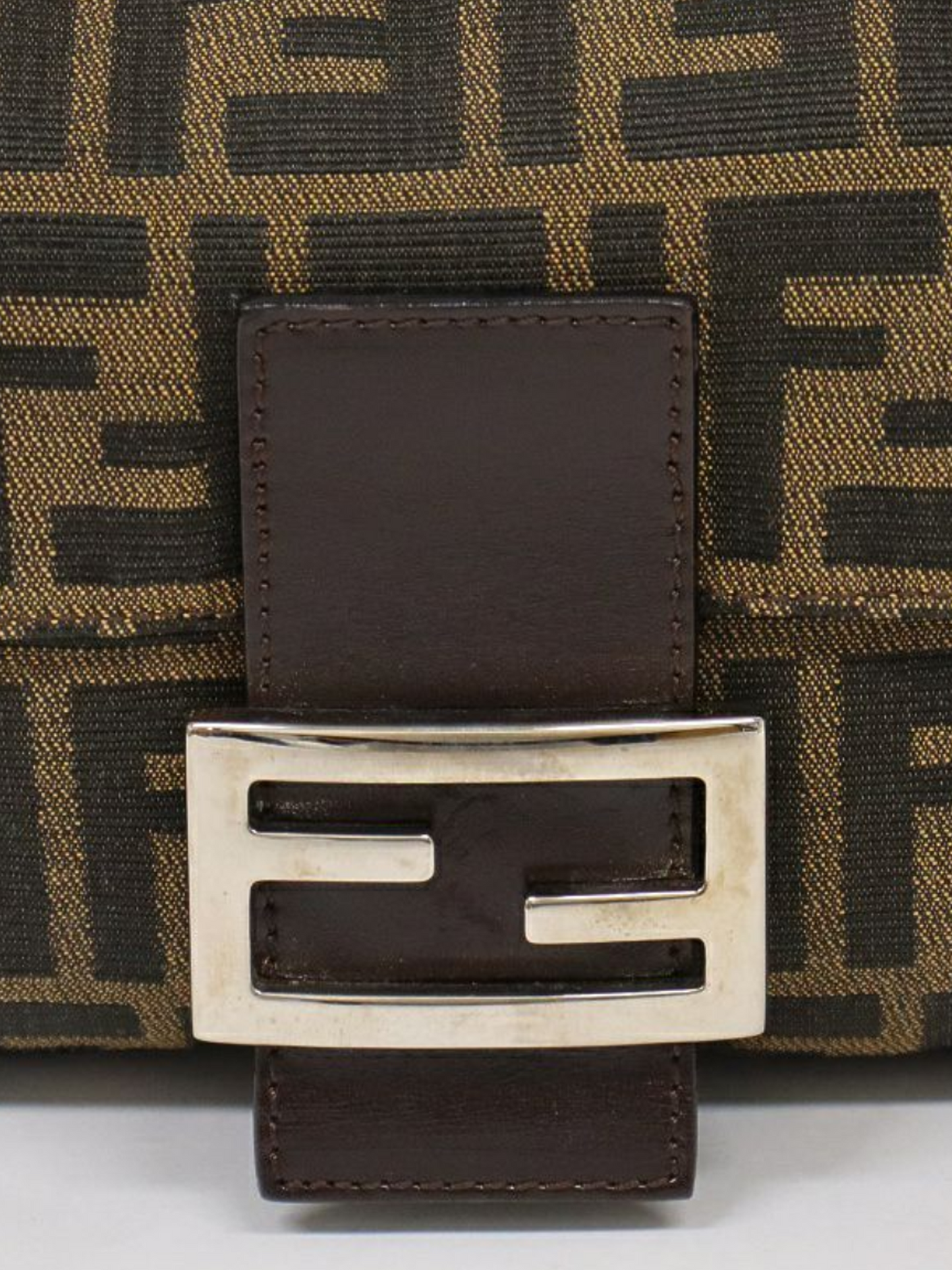 Fendi 2000s Brown Zucca Mama Baguette Bag