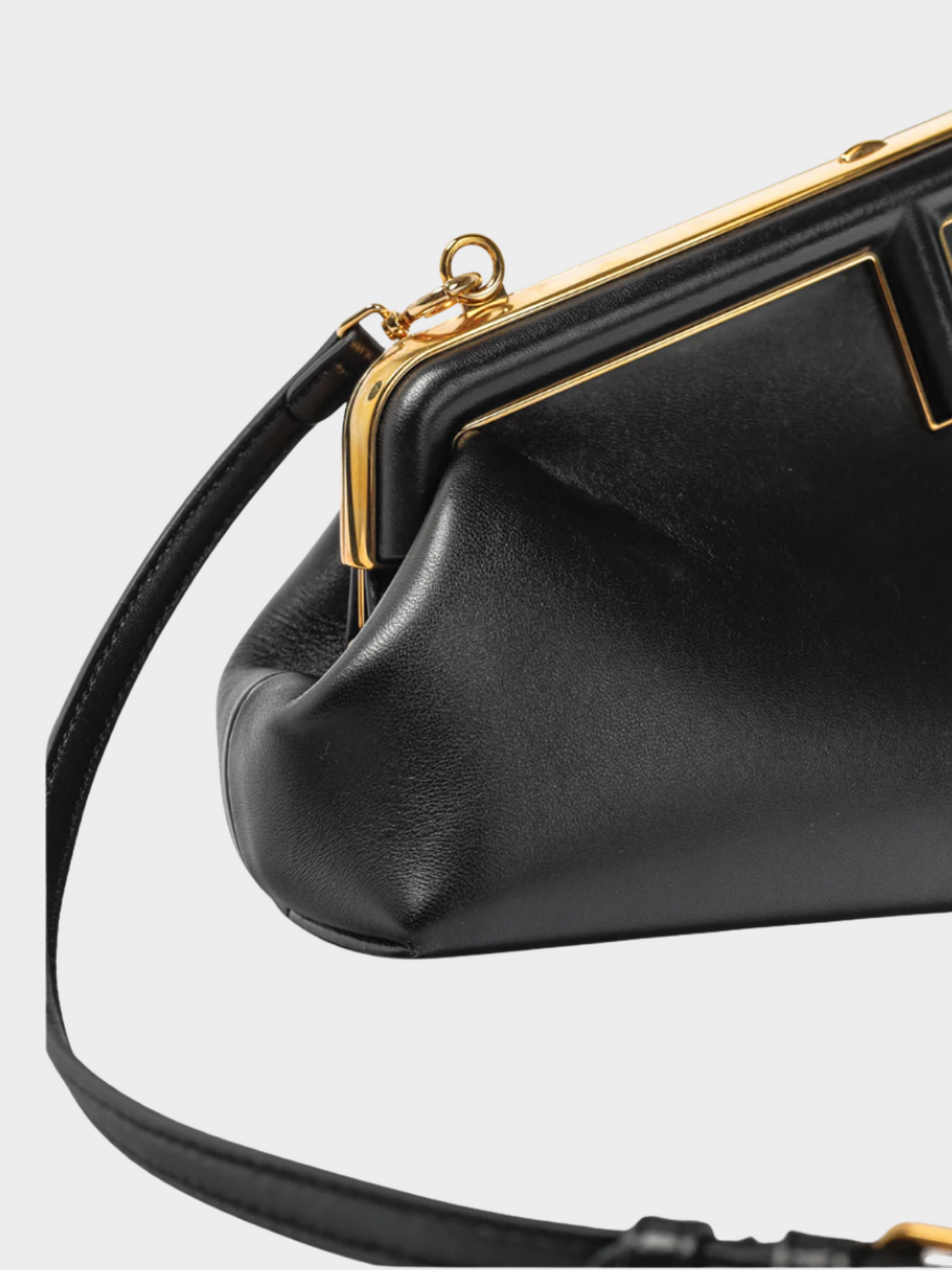 Fendi 2020s Small Black Nappa Leather First Bag