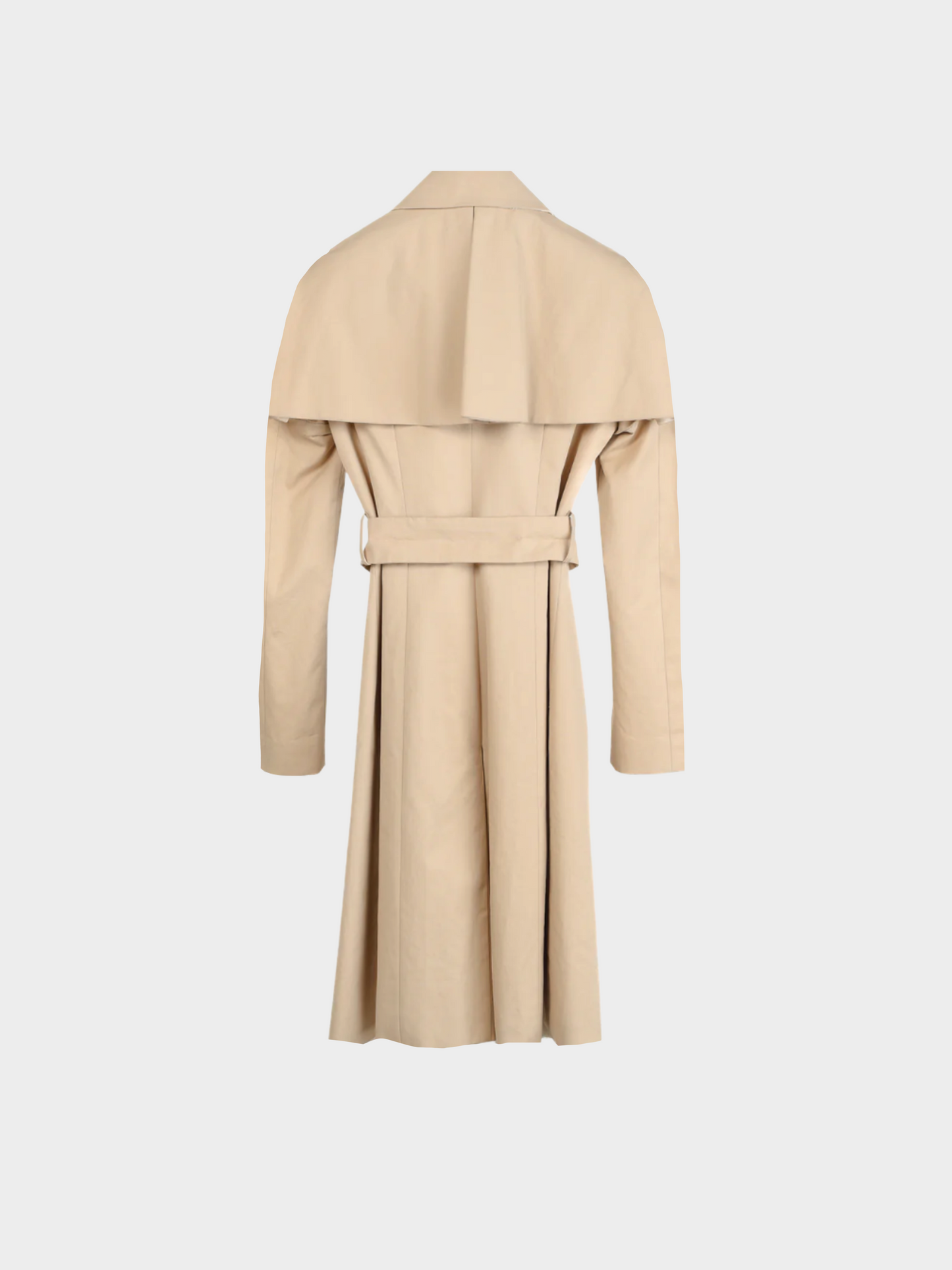 Fendi 2000s Tan Cotton Belted Pleated Sleeve Trench Coat