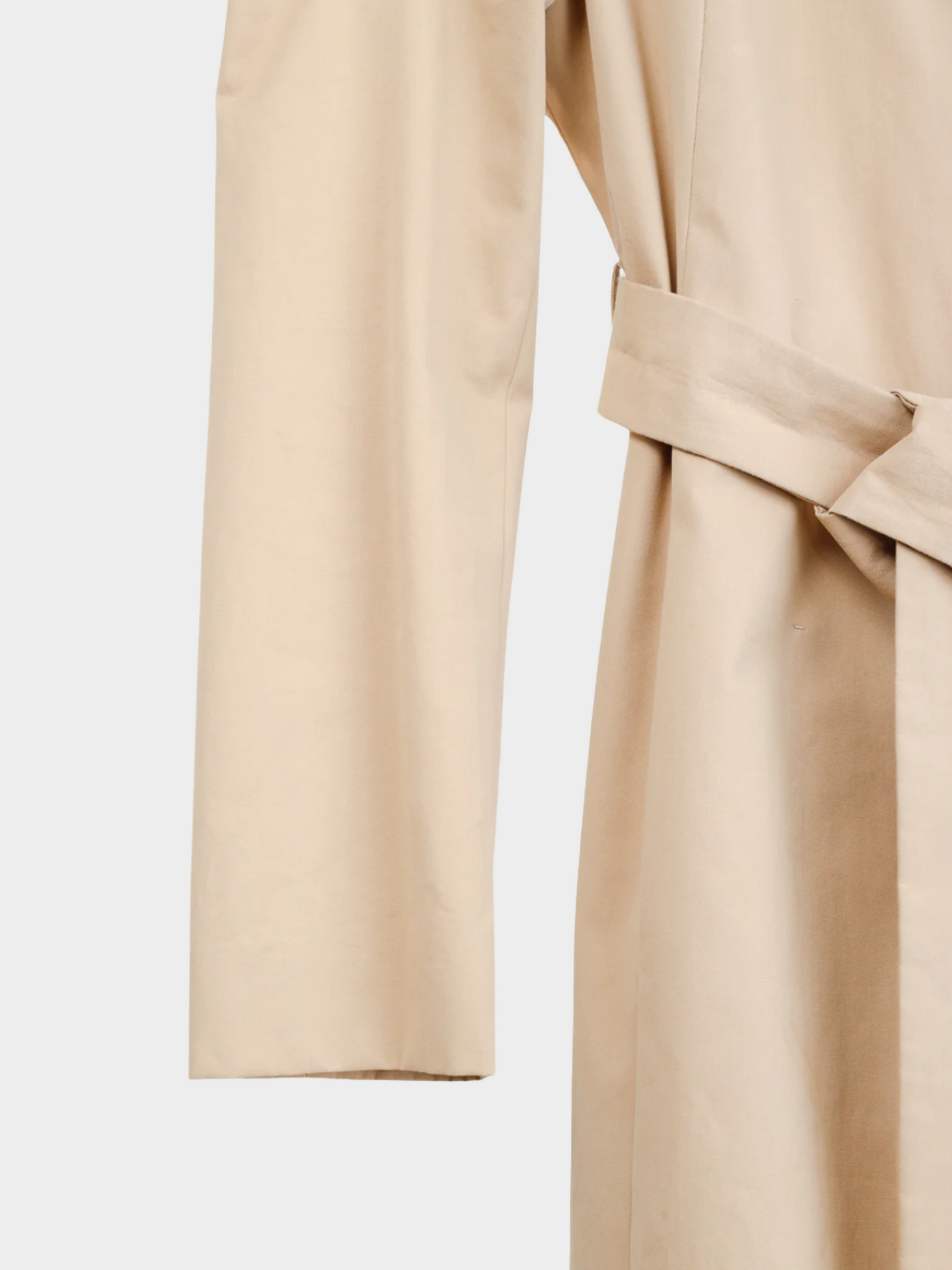 Fendi 2000s Tan Cotton Belted Pleated Sleeve Trench Coat