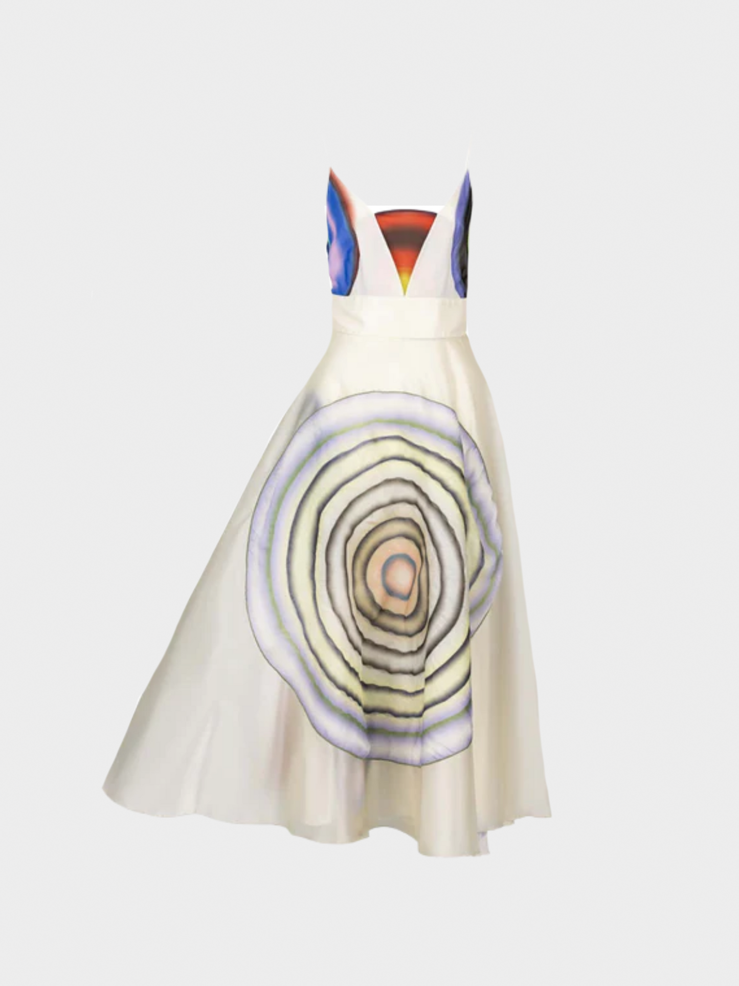 Fendi SS 2008 Off-White Silk Printed Dress