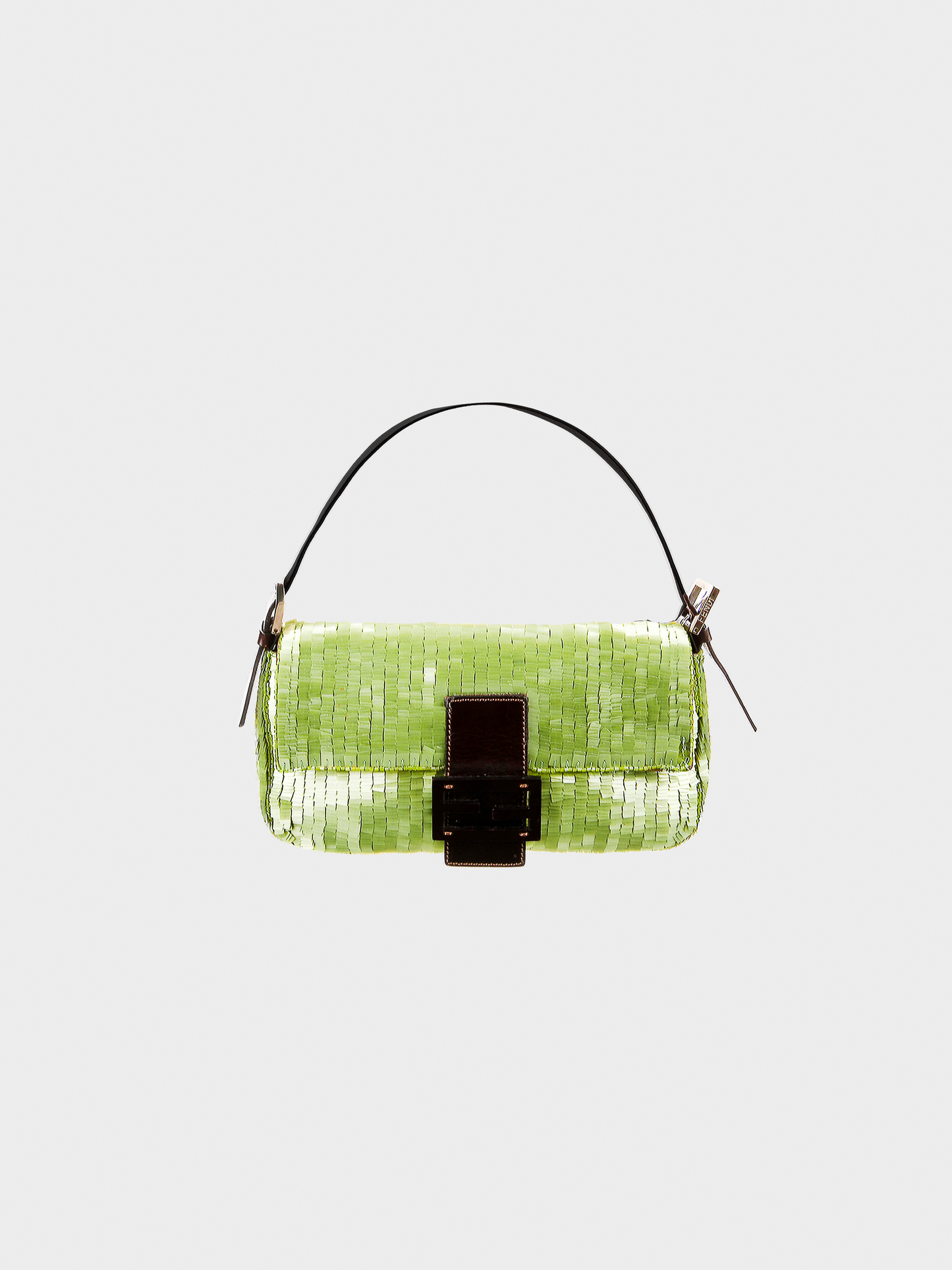 Fendi 2000s Green Sequined Baguette Bag