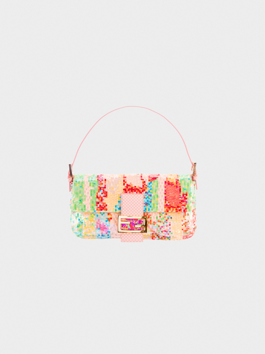 Fendi 2013 Limited Edition Rainbow Glitter Splash Ball Baguette Bag