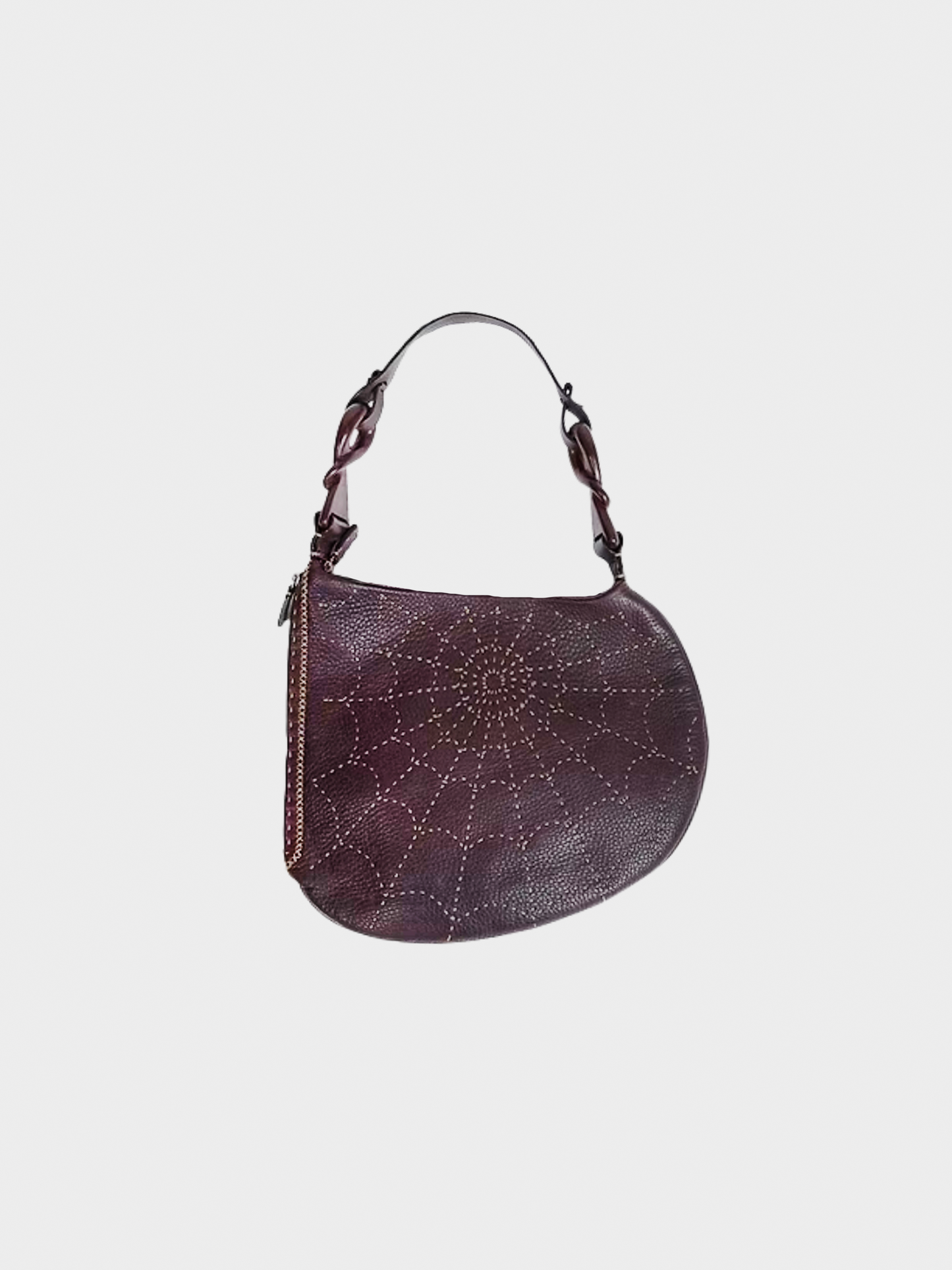 Fendi FW 2002 Brown Spider Web Oyster Bag