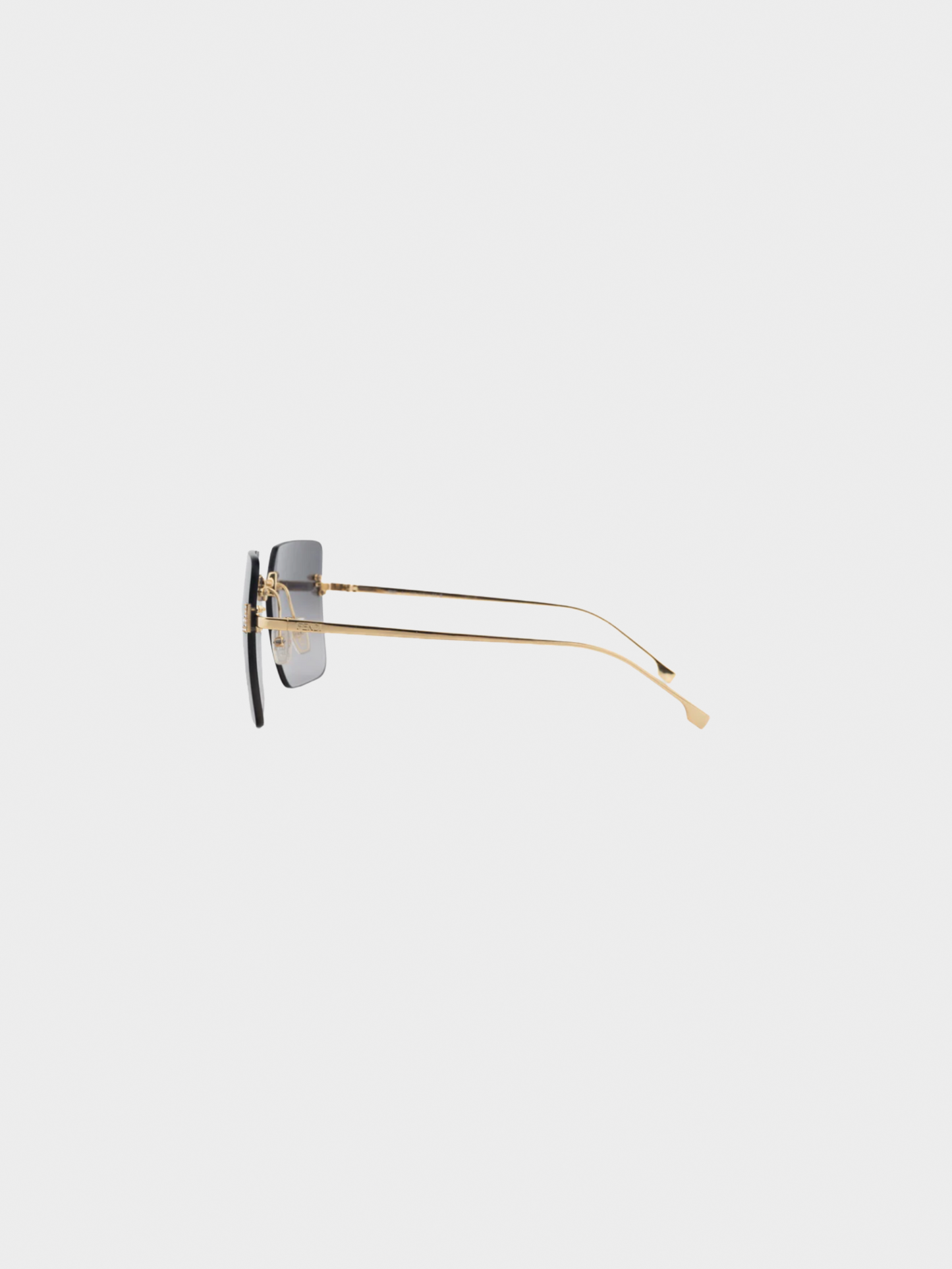 Fendi 2010s First Gold-Tone FF-Crystal Square Sunglasses