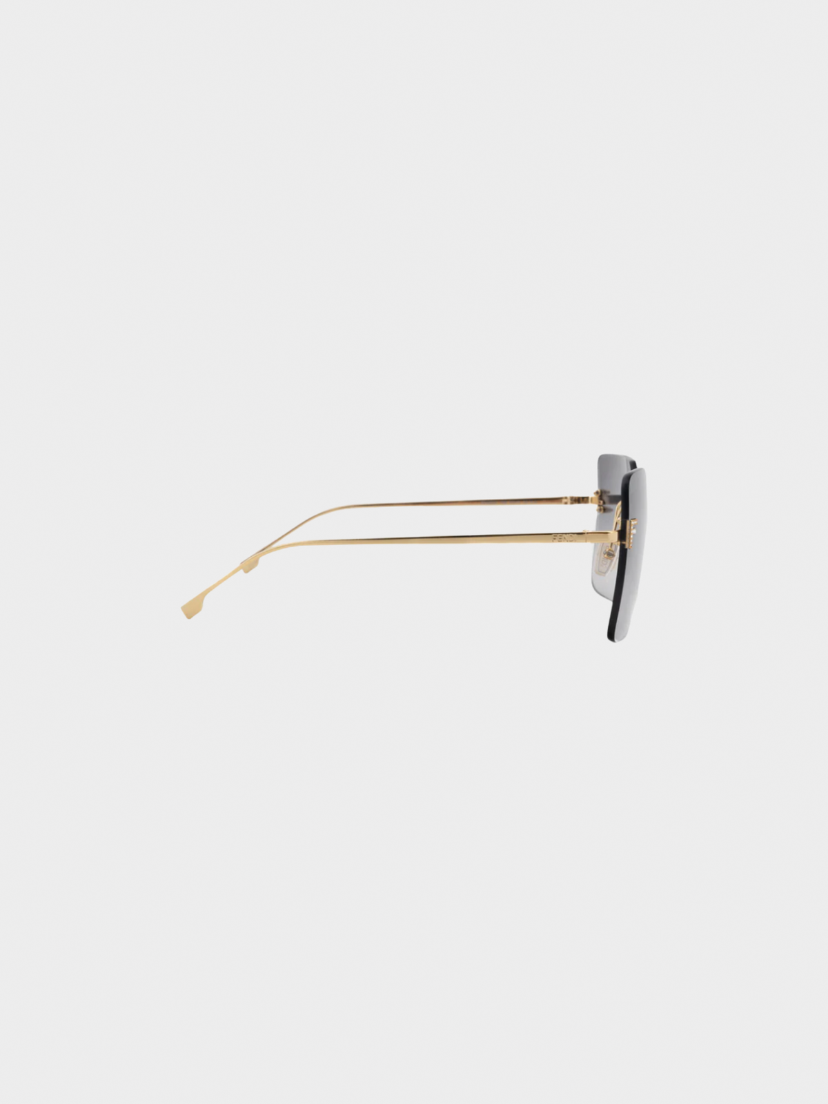 Fendi 2010s First Gold-Tone FF-Crystal Square Sunglasses