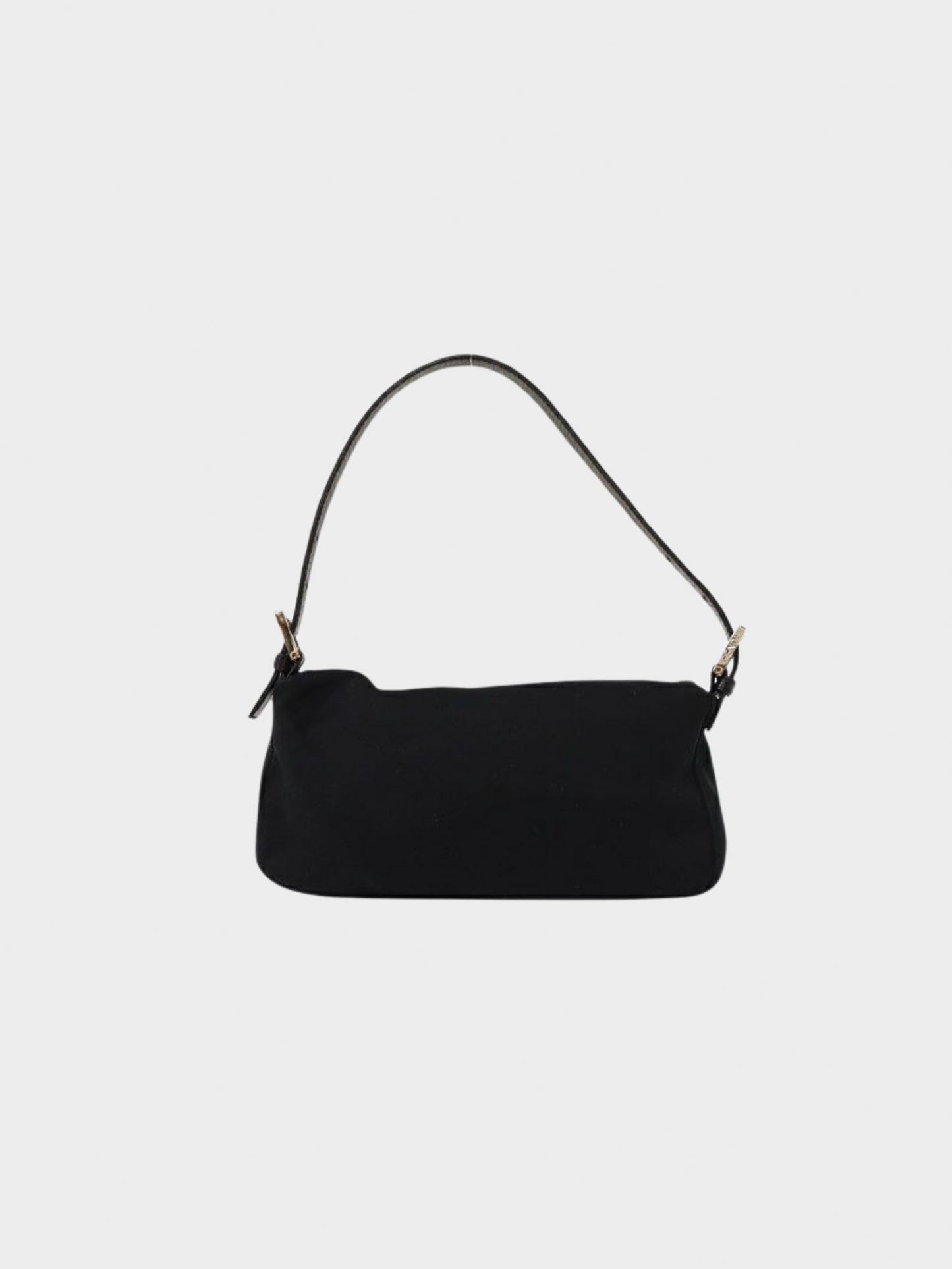 Fendi 2000s Black Cotton Jersey Mamma Baguette Bag