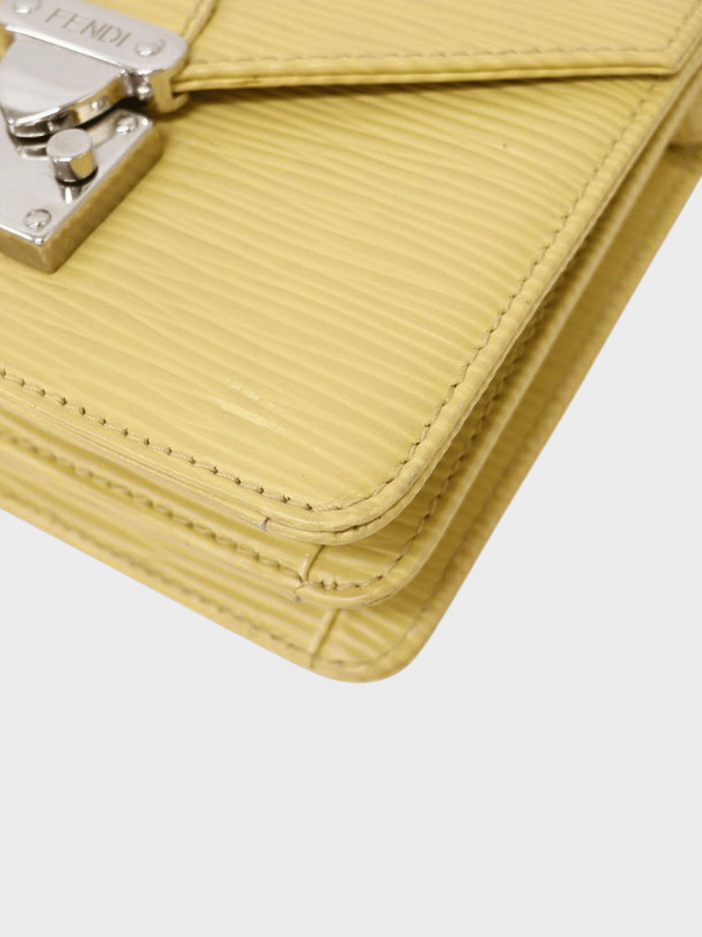 Fendi 2010s Yellow Leather Logo Hardware Mini Shoulder Bag