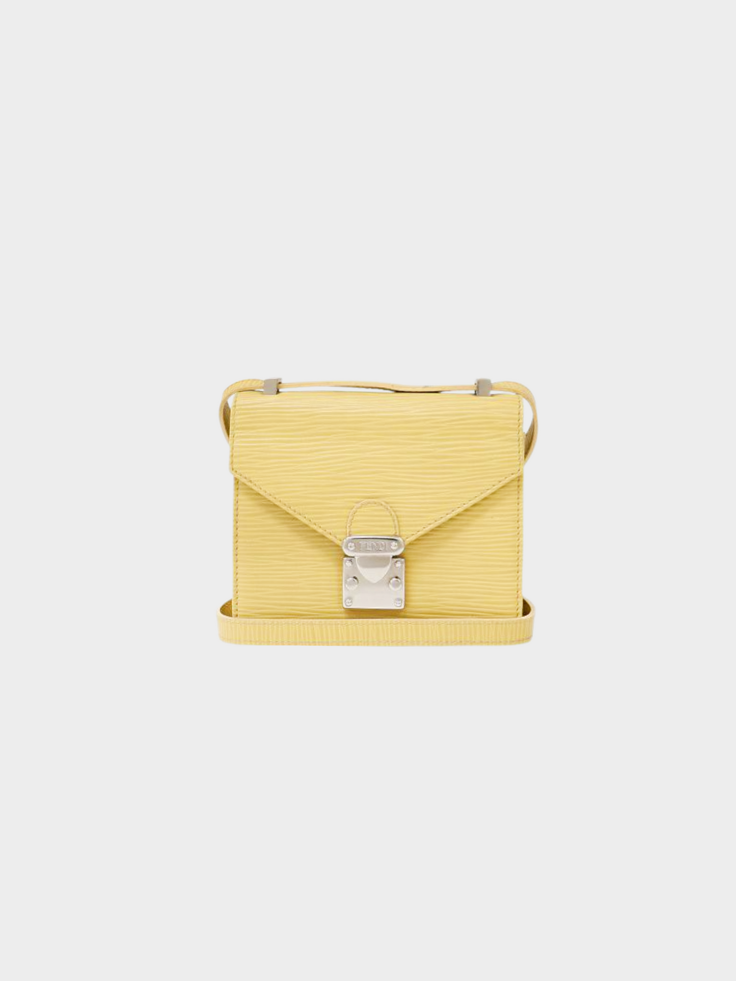 Fendi 2010s Yellow Leather Logo Hardware Mini Shoulder Bag