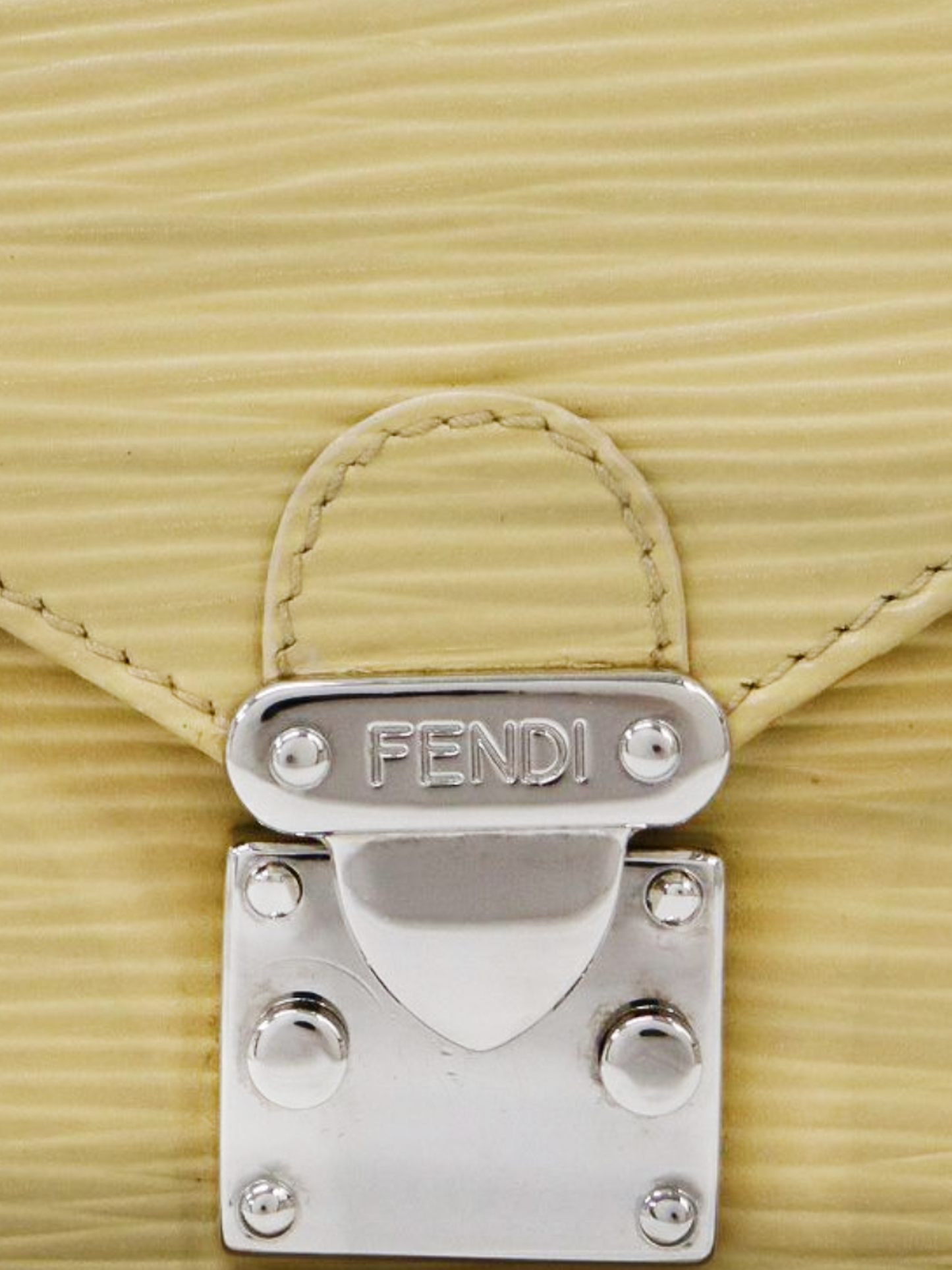 Fendi 2010s Yellow Leather Logo Hardware Mini Shoulder Bag