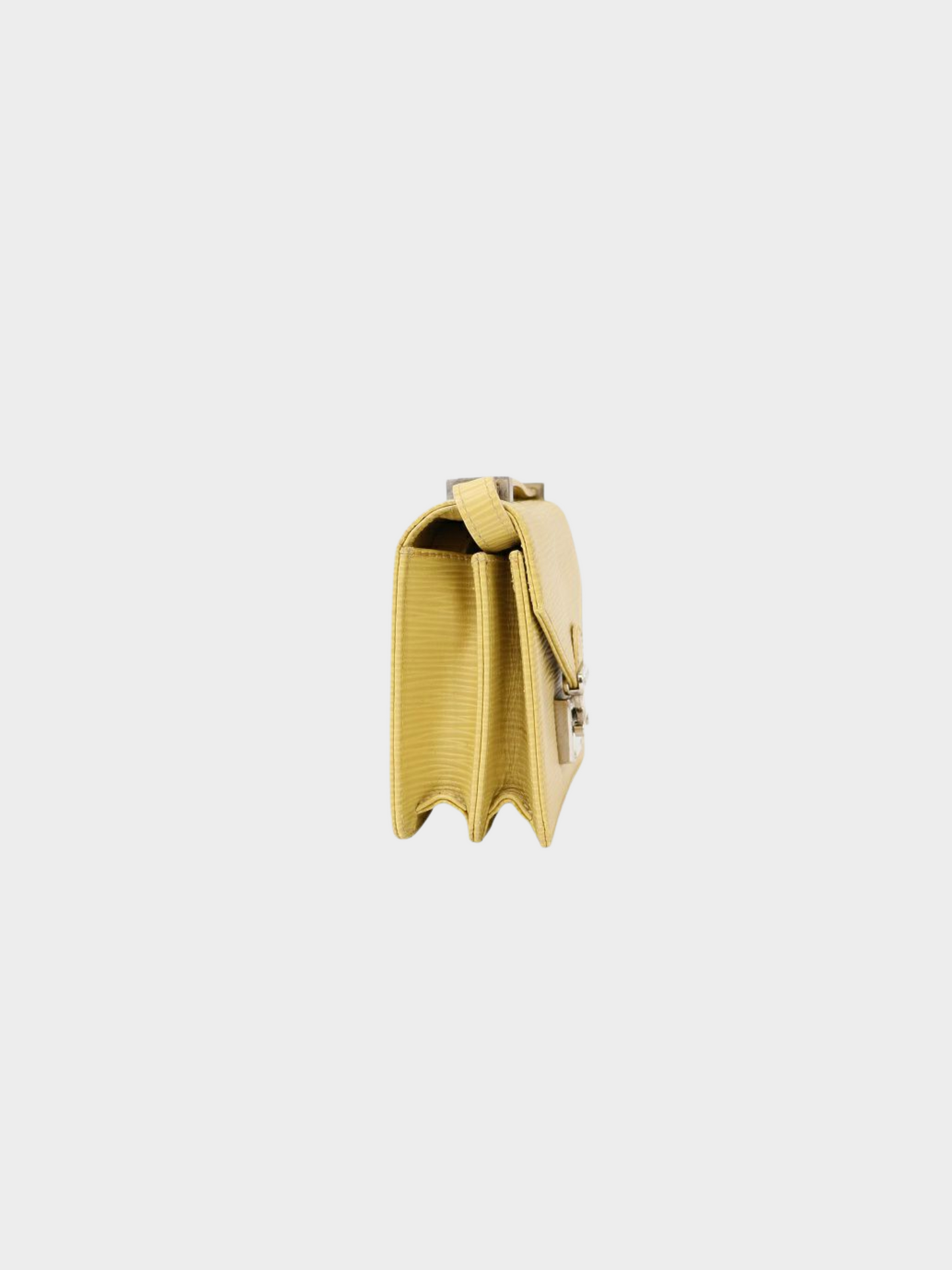 Fendi 2010s Yellow Leather Logo Hardware Mini Shoulder Bag
