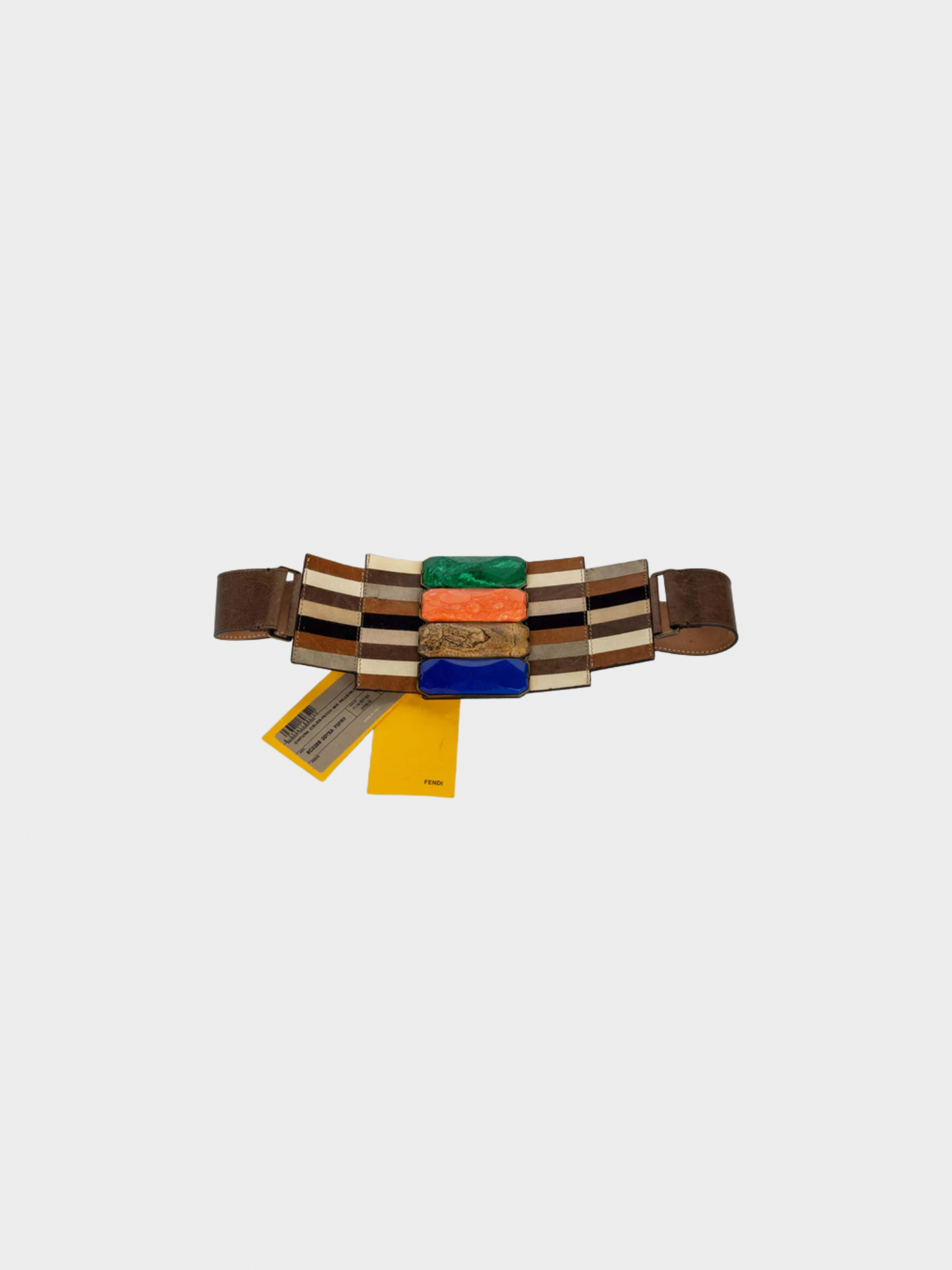 Fendi by Karl Lagerfeld Spring 2008 Mosaic leather Malachite and Lapis Statement Belt