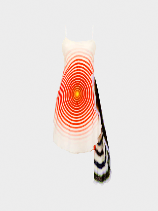 Fendi by Karl Lagerfeld SS 2008 Radiating Circles Silk Chiffon Dress