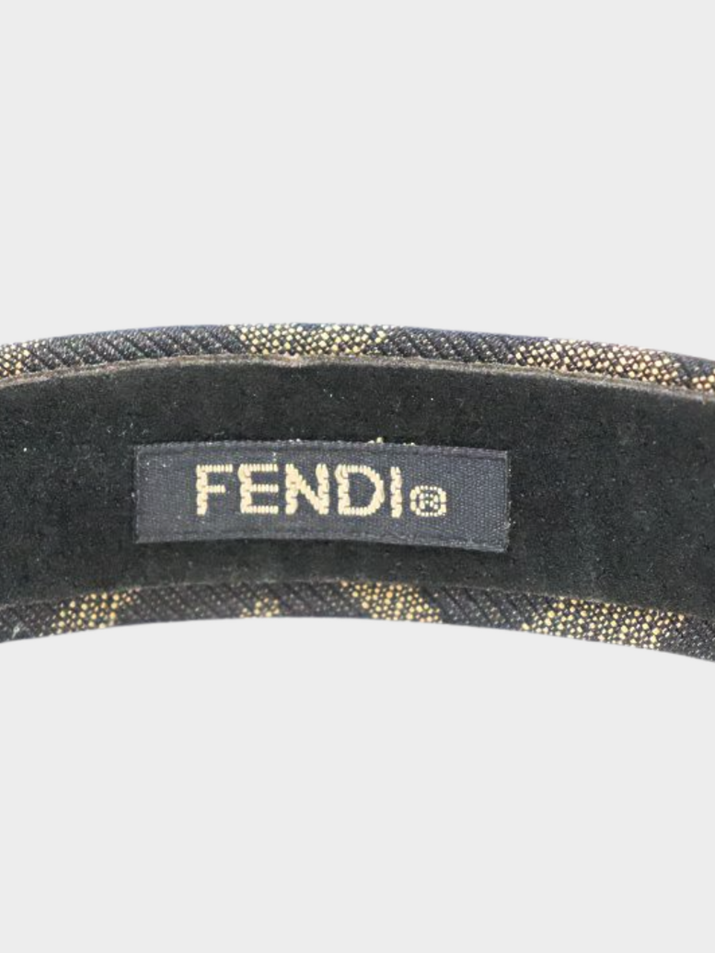 Fendi 2010s Brown Zucca Logo Monogram Headband
