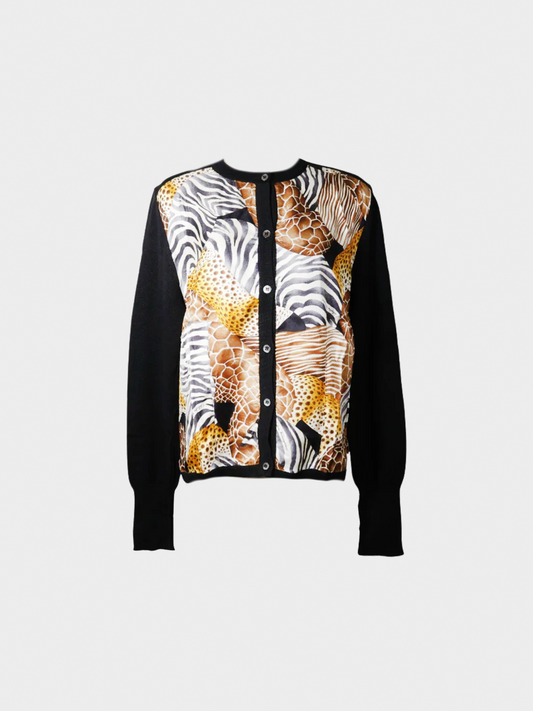Salvatore Ferragamo 2000s Animal Print Cardigan