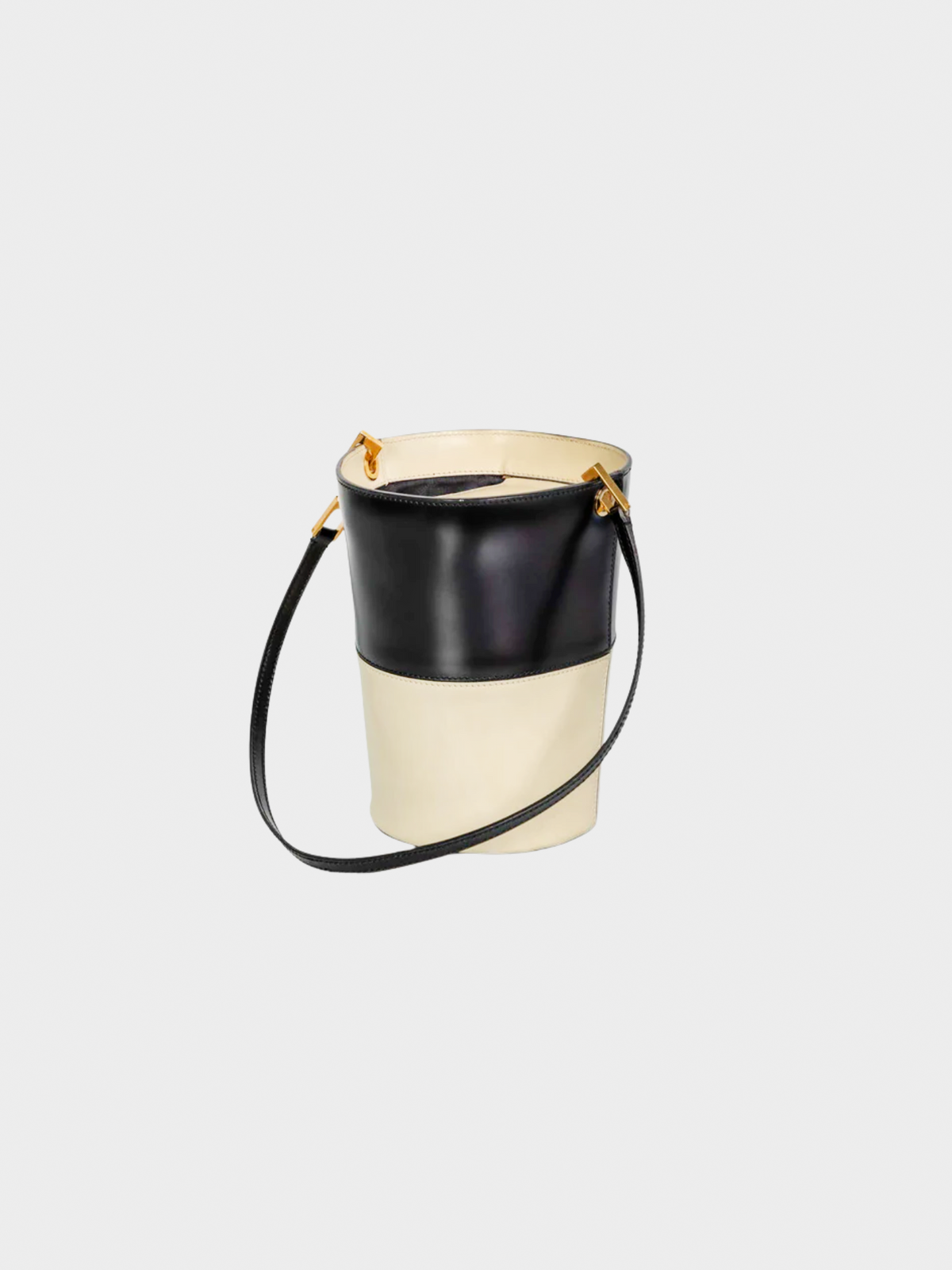 Ferragamo 1990s Black Creme Leather Bucket Bag