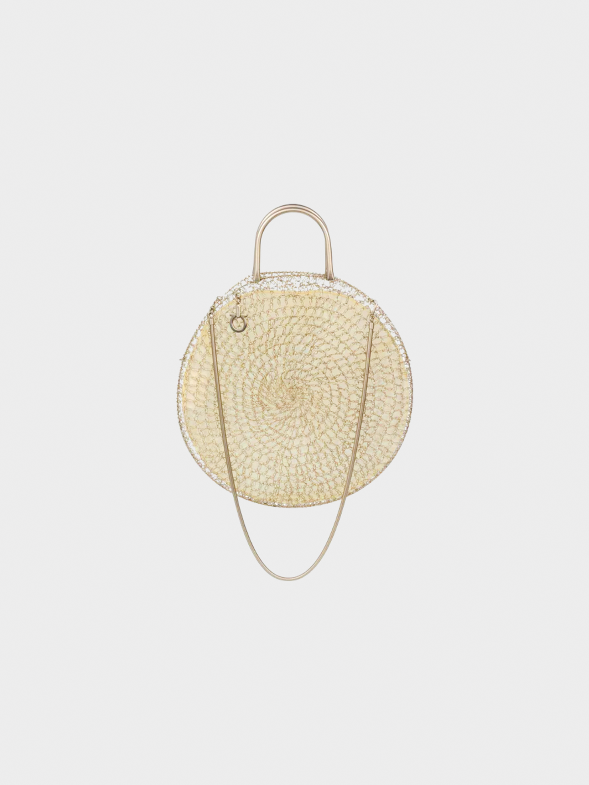 Salvatore Ferragamo 1990s Silver Wire Crochet Round Bag
