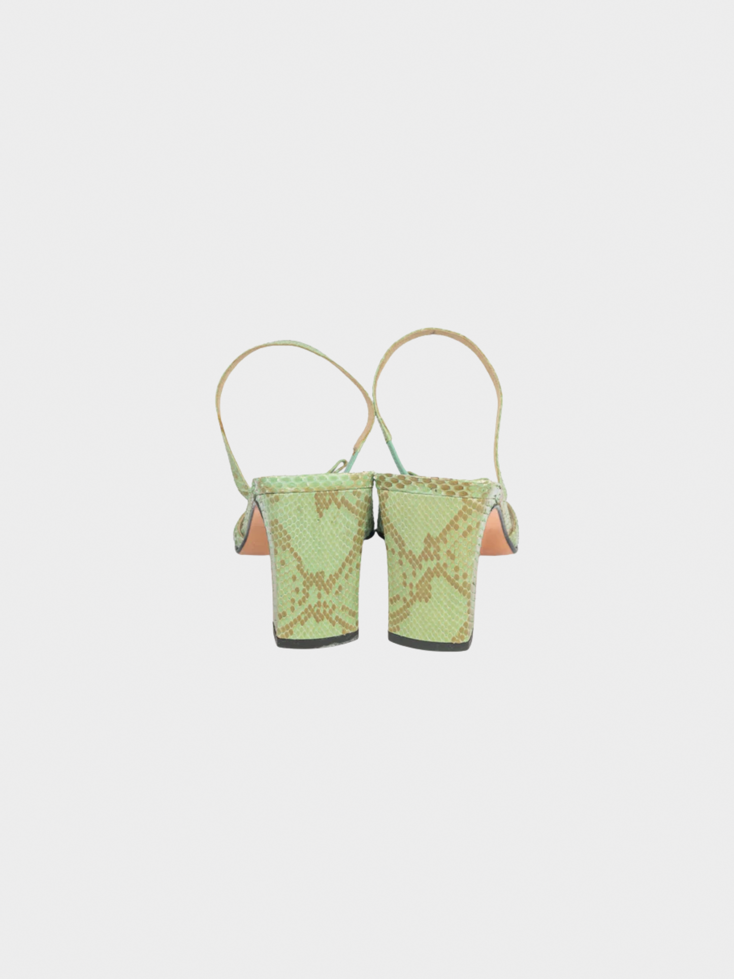 Salvatore Ferragamo 2010s Pastel Green Snakeskin Heels