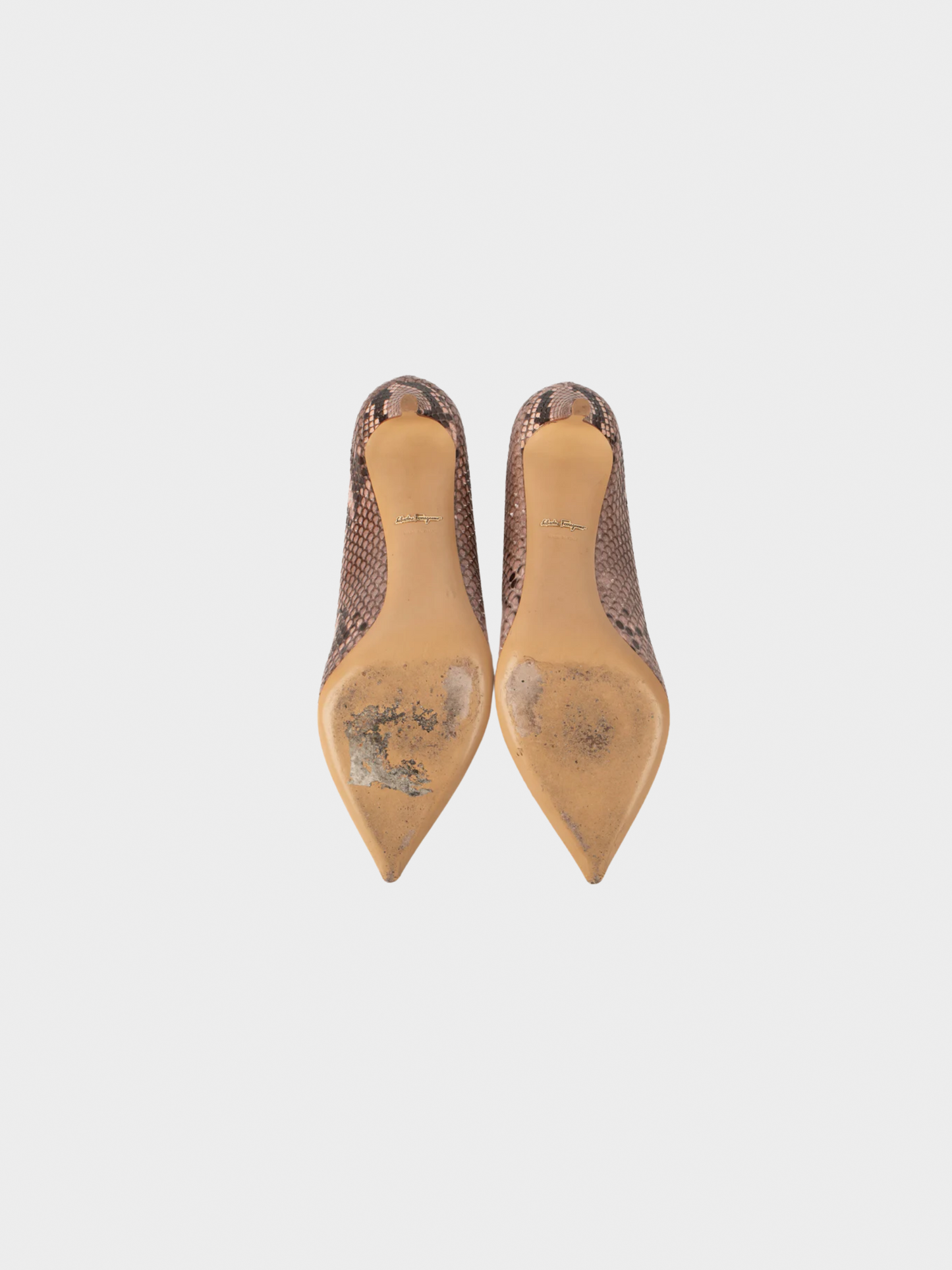 Salvatore Ferragamo 2000s Pink Python Heels