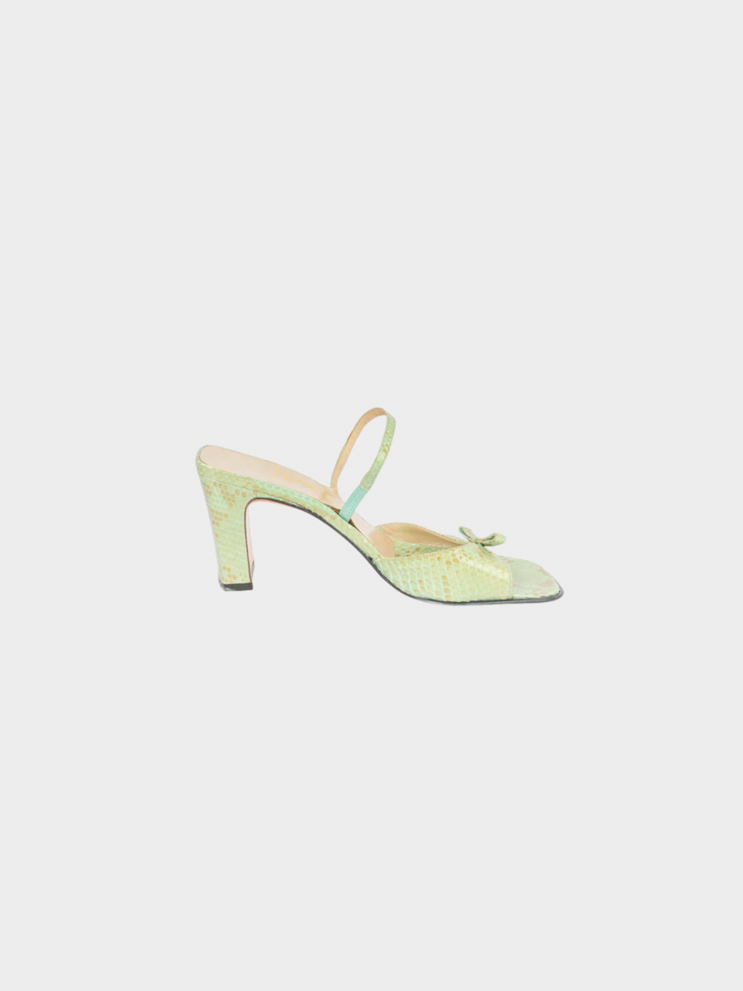 Salvatore Ferragamo 2010s Pastel Green Snakeskin Heels