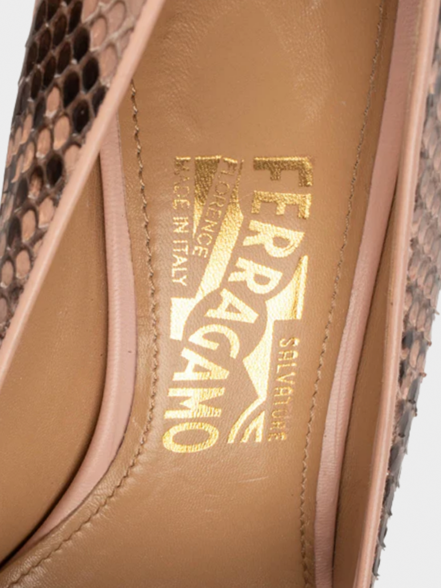 Salvatore Ferragamo 2000s Pink Python Heels
