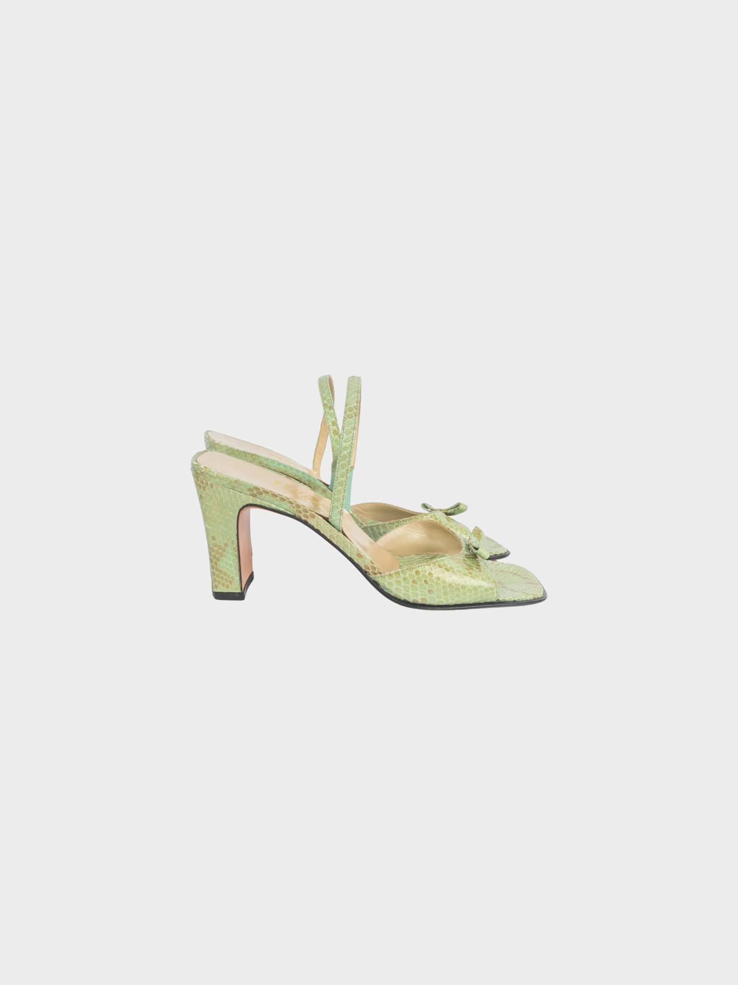 Salvatore Ferragamo 2010s Pastel Green Snakeskin Heels