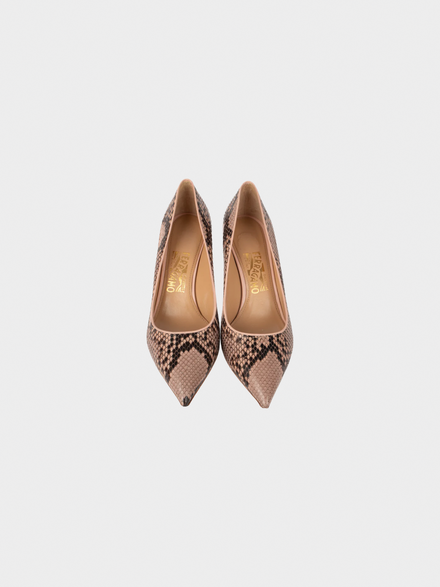 Salvatore Ferragamo 2000s Pink Python Heels