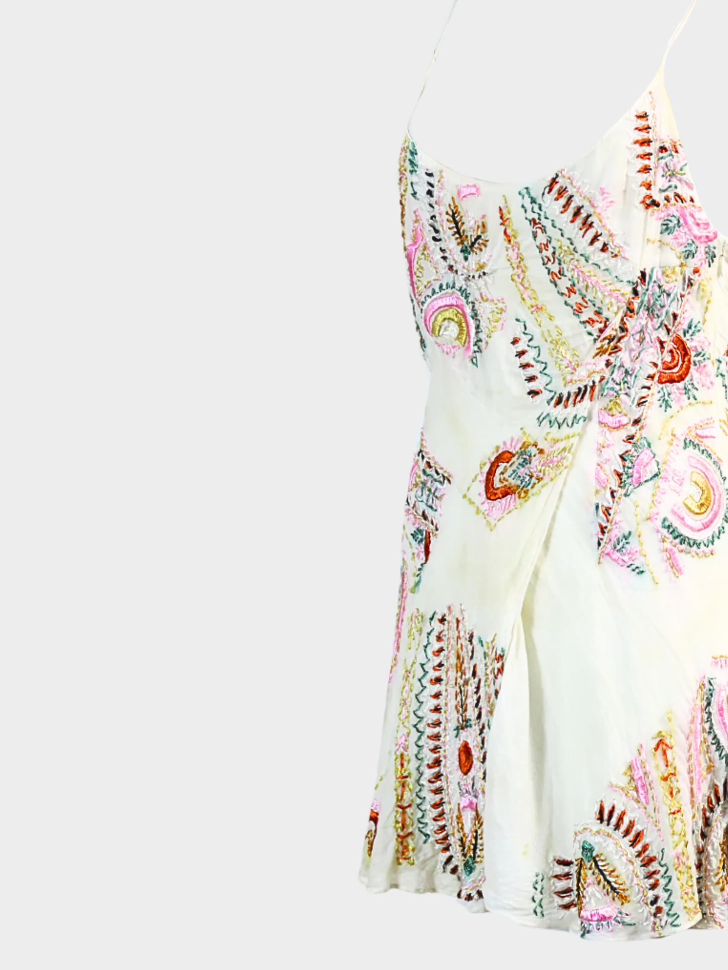 Christian Dior 2000s Cream Embroidered Mini Dress