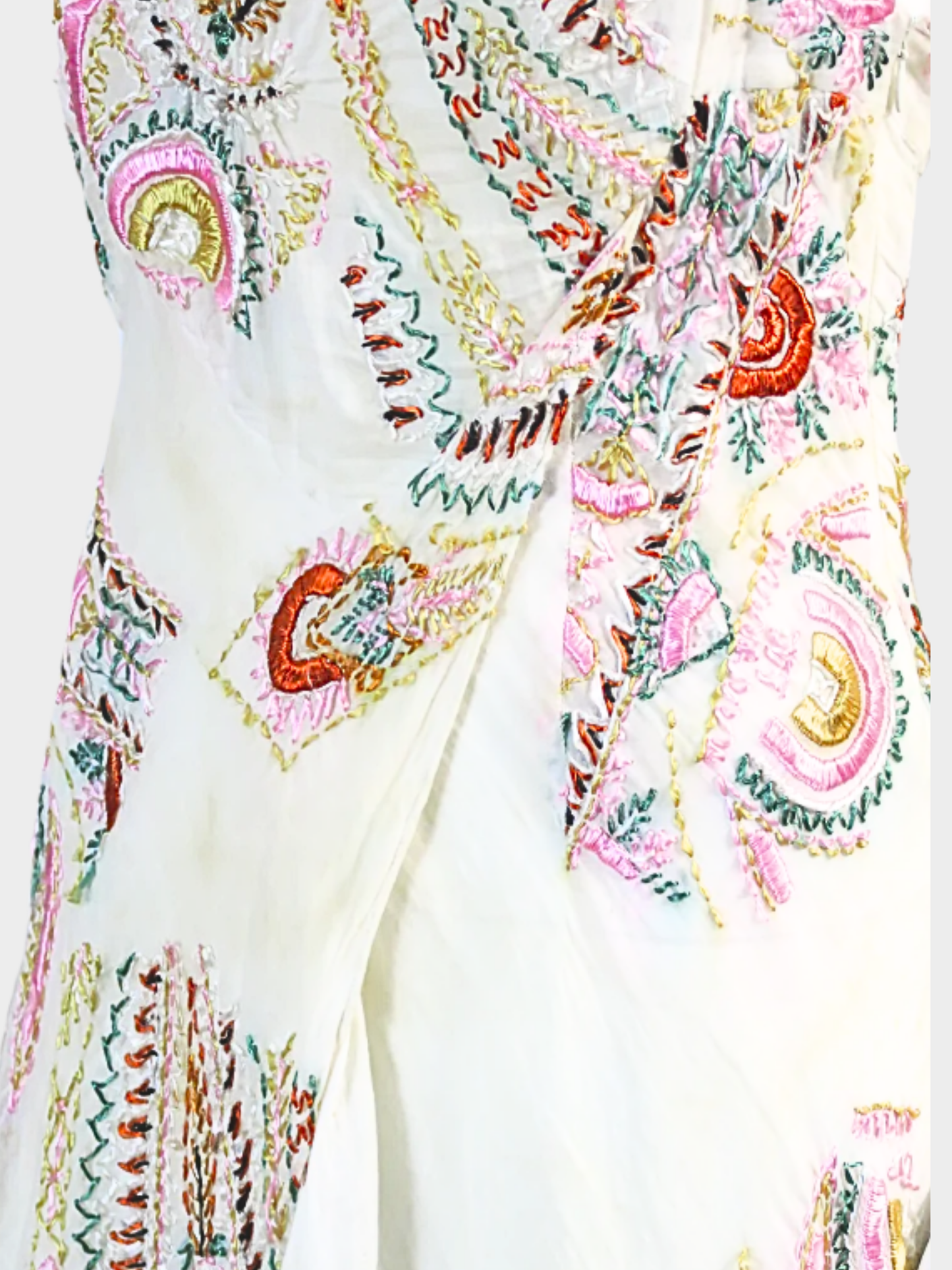 Christian Dior 2000s Cream Embroidered Mini Dress