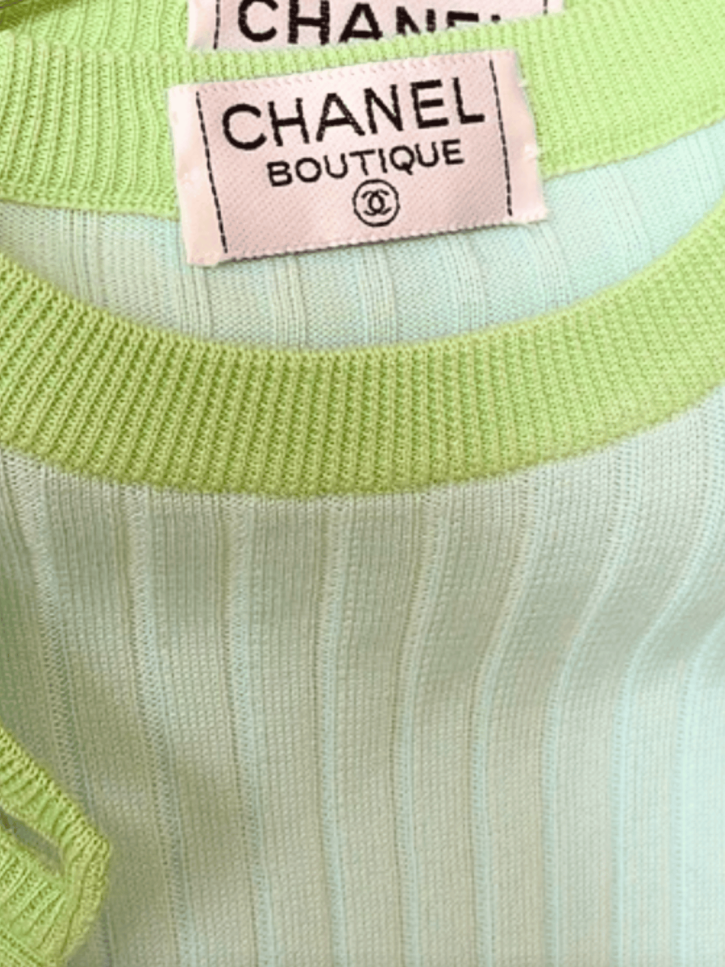 Chanel 1997 Blue Contrast Trim Cardigan and Top Set