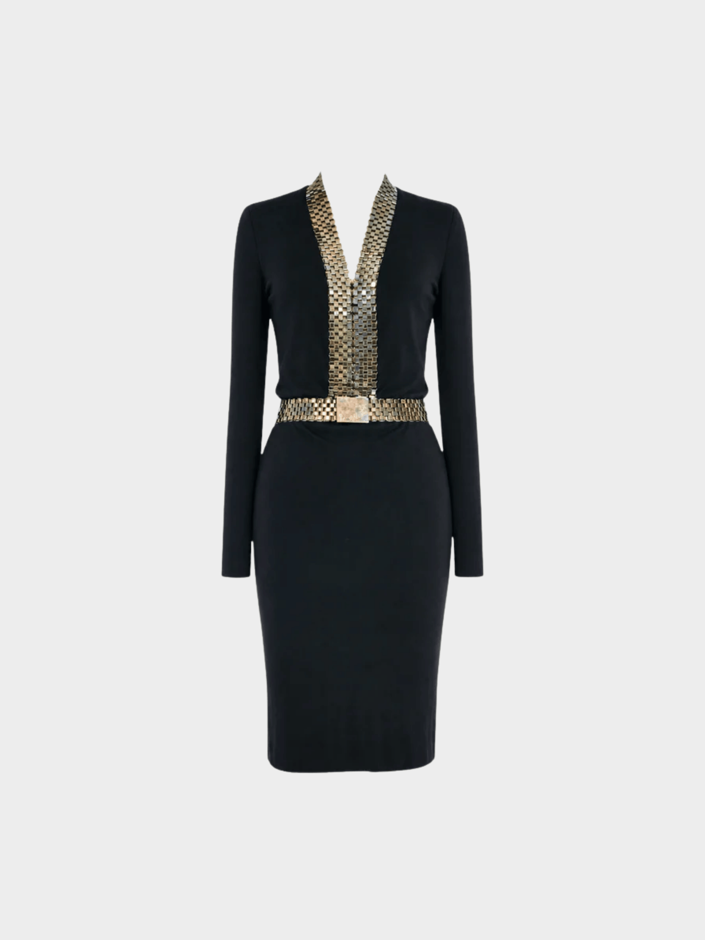Givenchy FW 2003 Runway Black Metallic Dress