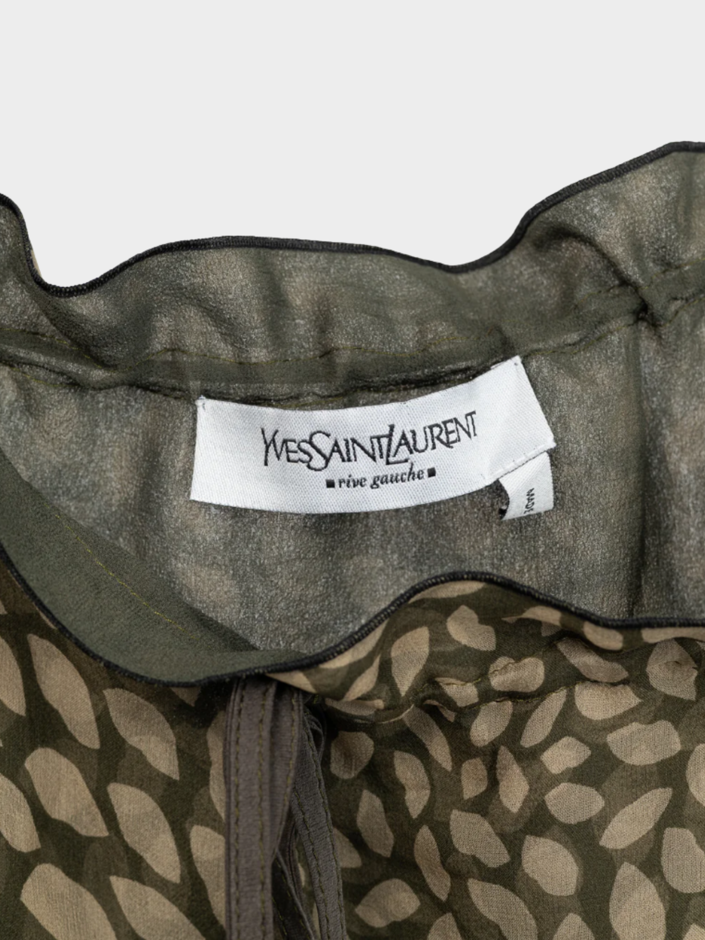 Yves Saint Laurent Resort 2005 Green Lip Logo Print Silk Chiffon Skirt