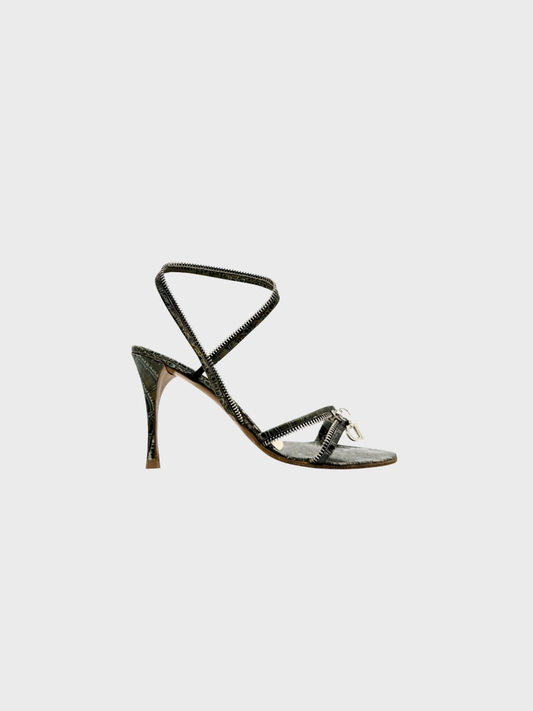 Christian Dior SS 2001 Grey Reptil Sandal